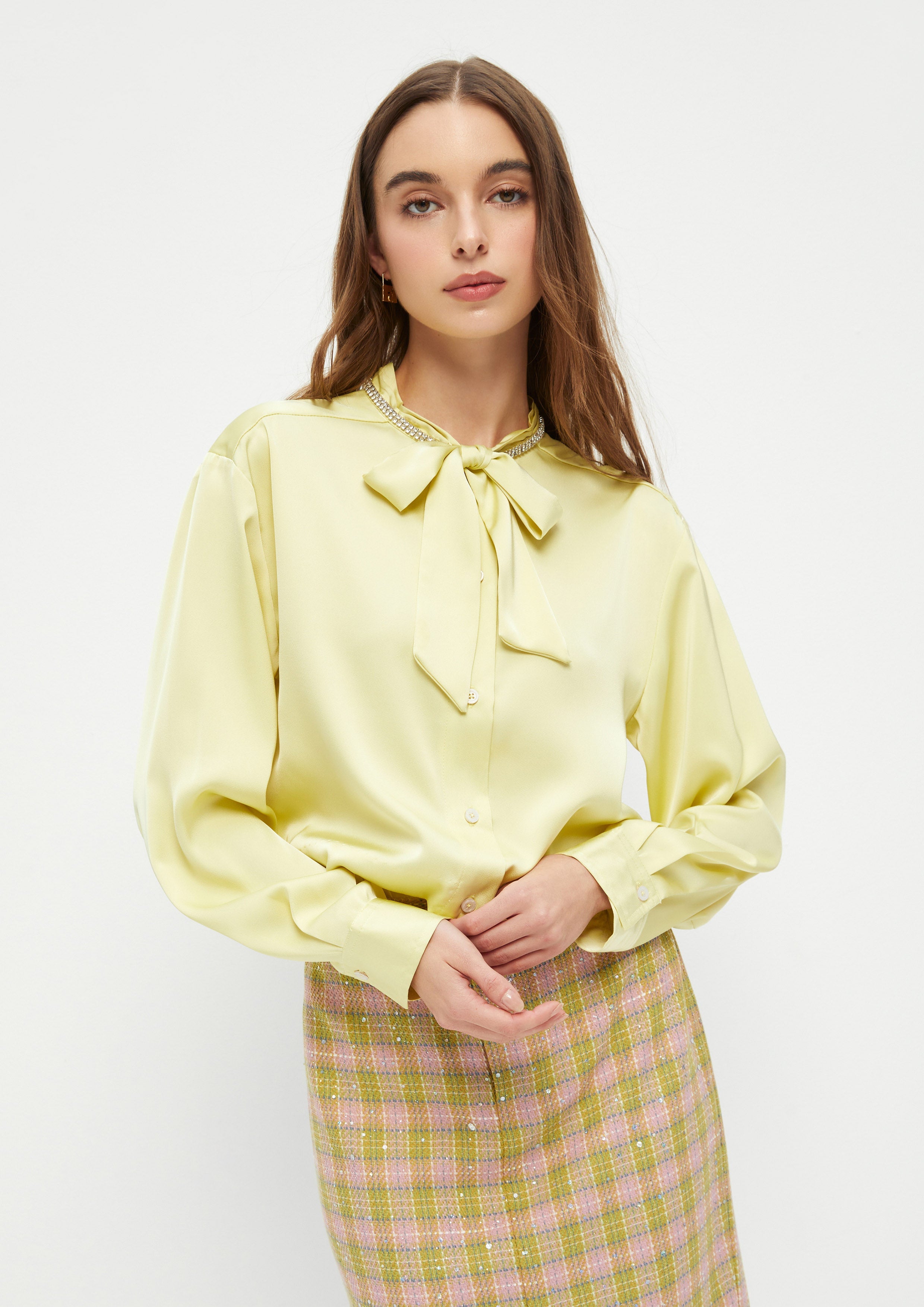 Bow Tie Collar Blouse Twilight Odyssey