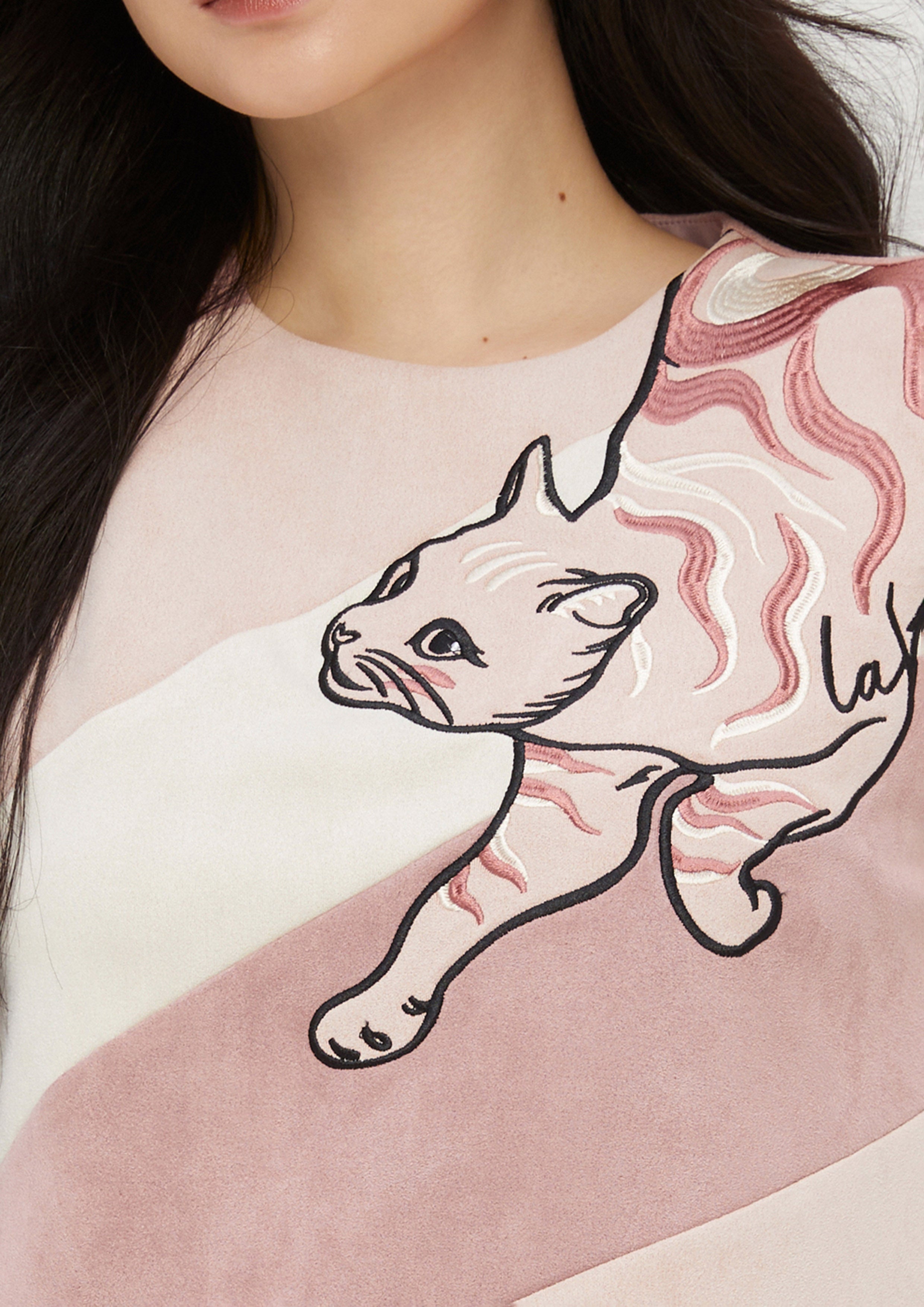 Tiger Cat Embroidery Mini Dress King Shere Khan