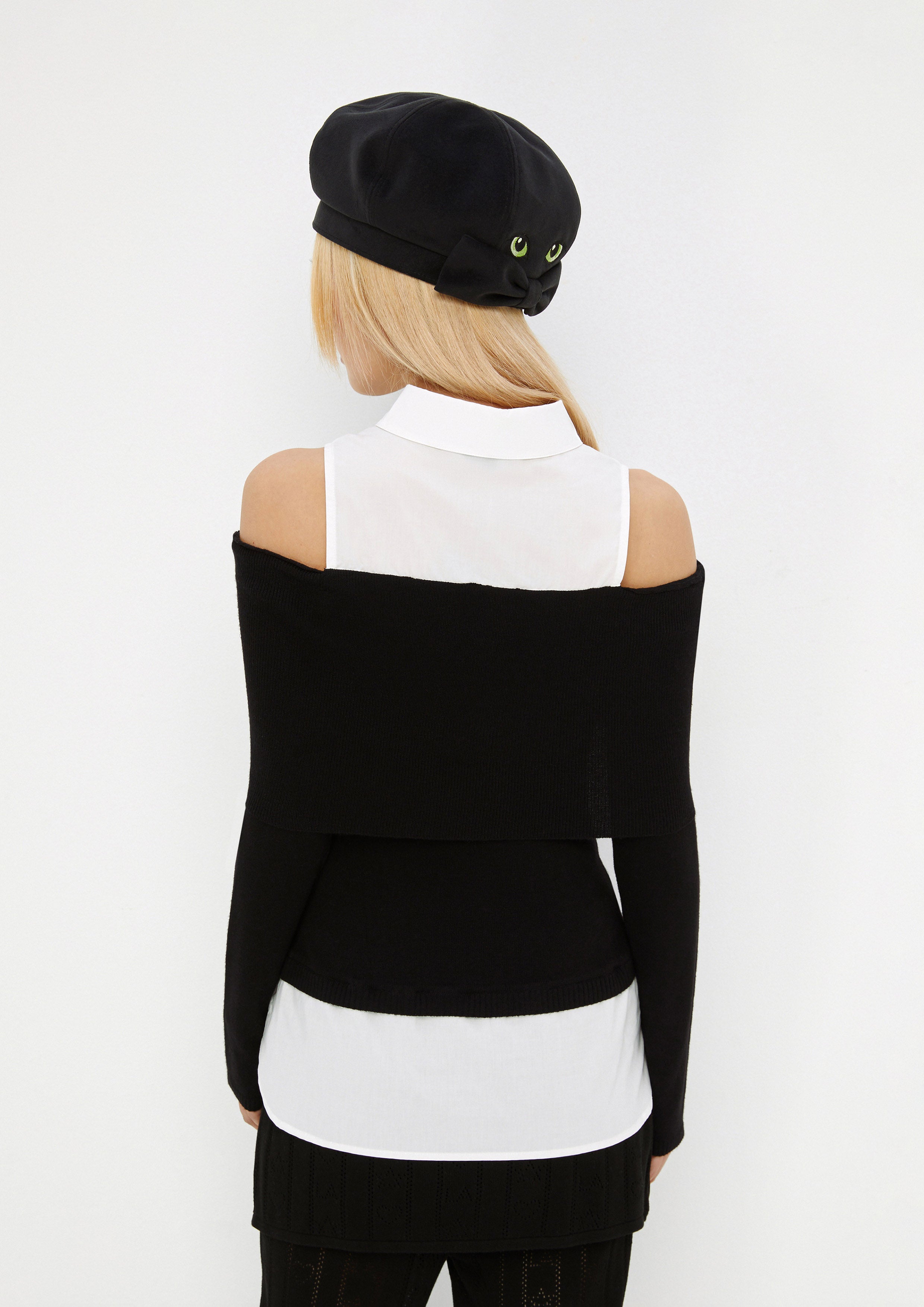 Cold Shoulder Patch Long Sleeve Top Drowning In Love