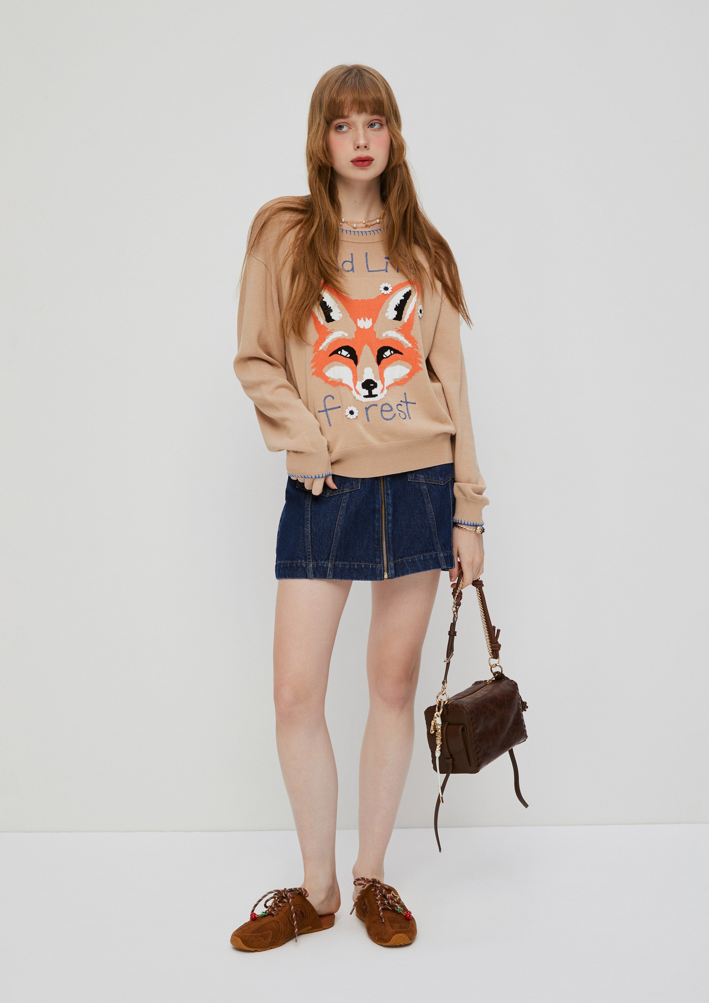 Fox Embroidery Pullover King Shere Khan