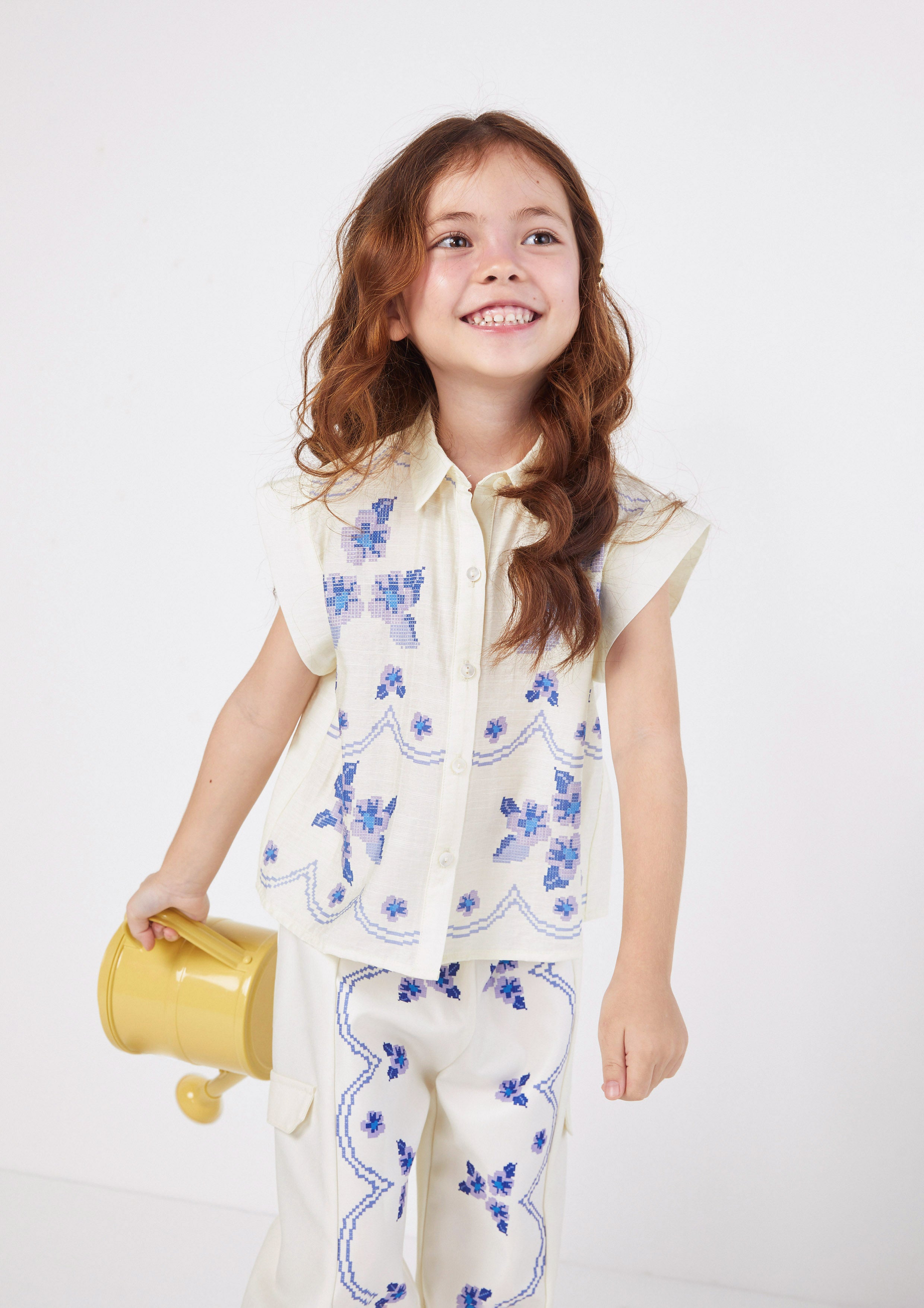 เสื้อ ปักลายดอกไม้ สำหรับเด็กผู้หญิง Scandi Folk Art