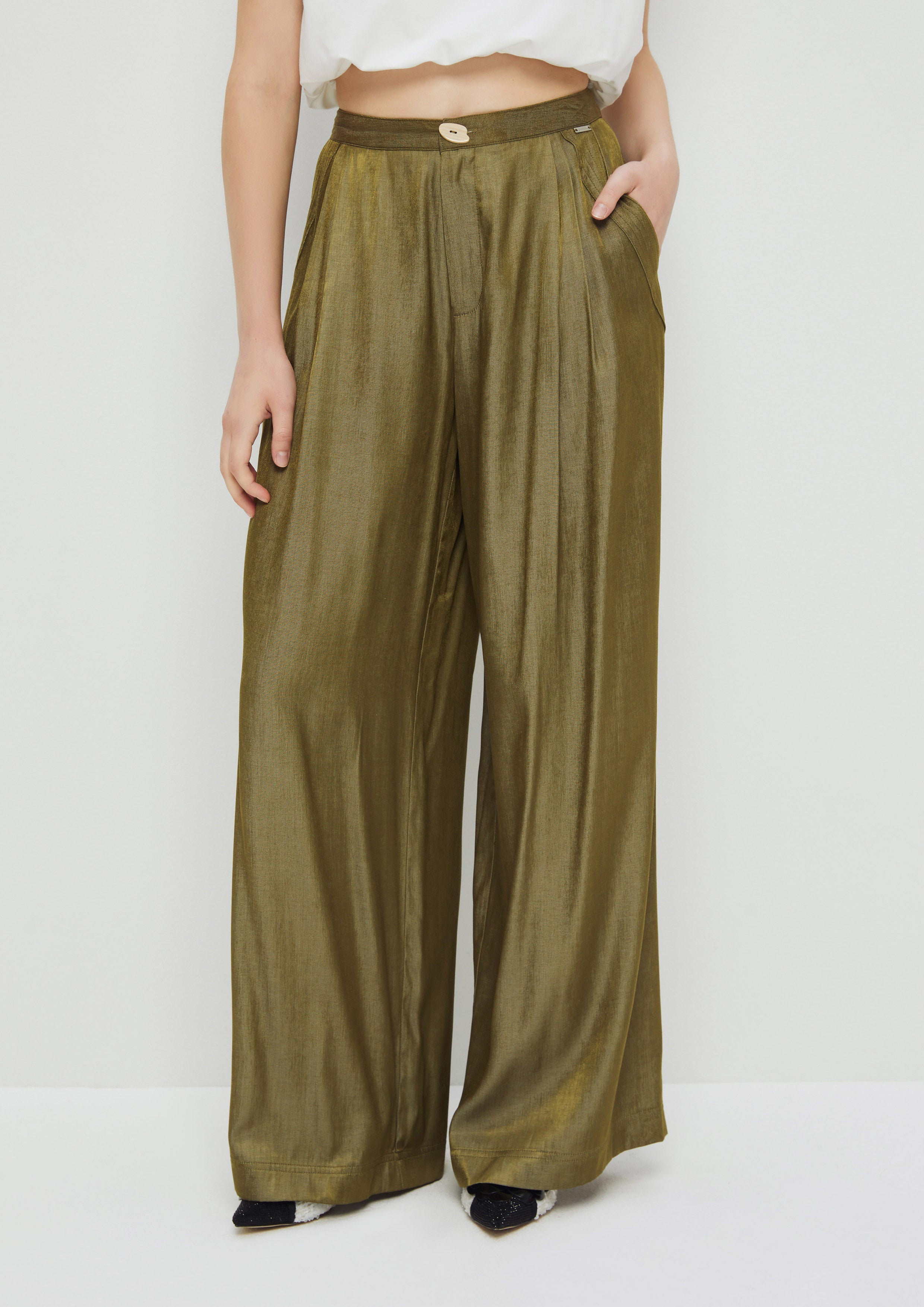 High Waist Wide Pants Sparkling Stars