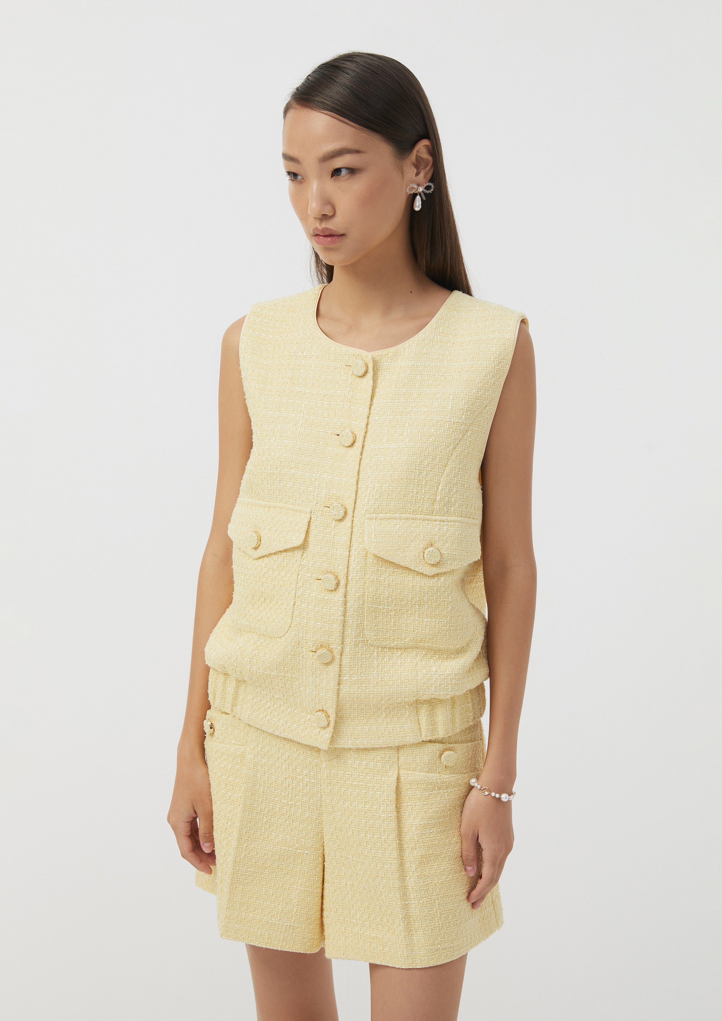 เสื้อกั๊ก ผ้าทวีต Scandi Folk Art
