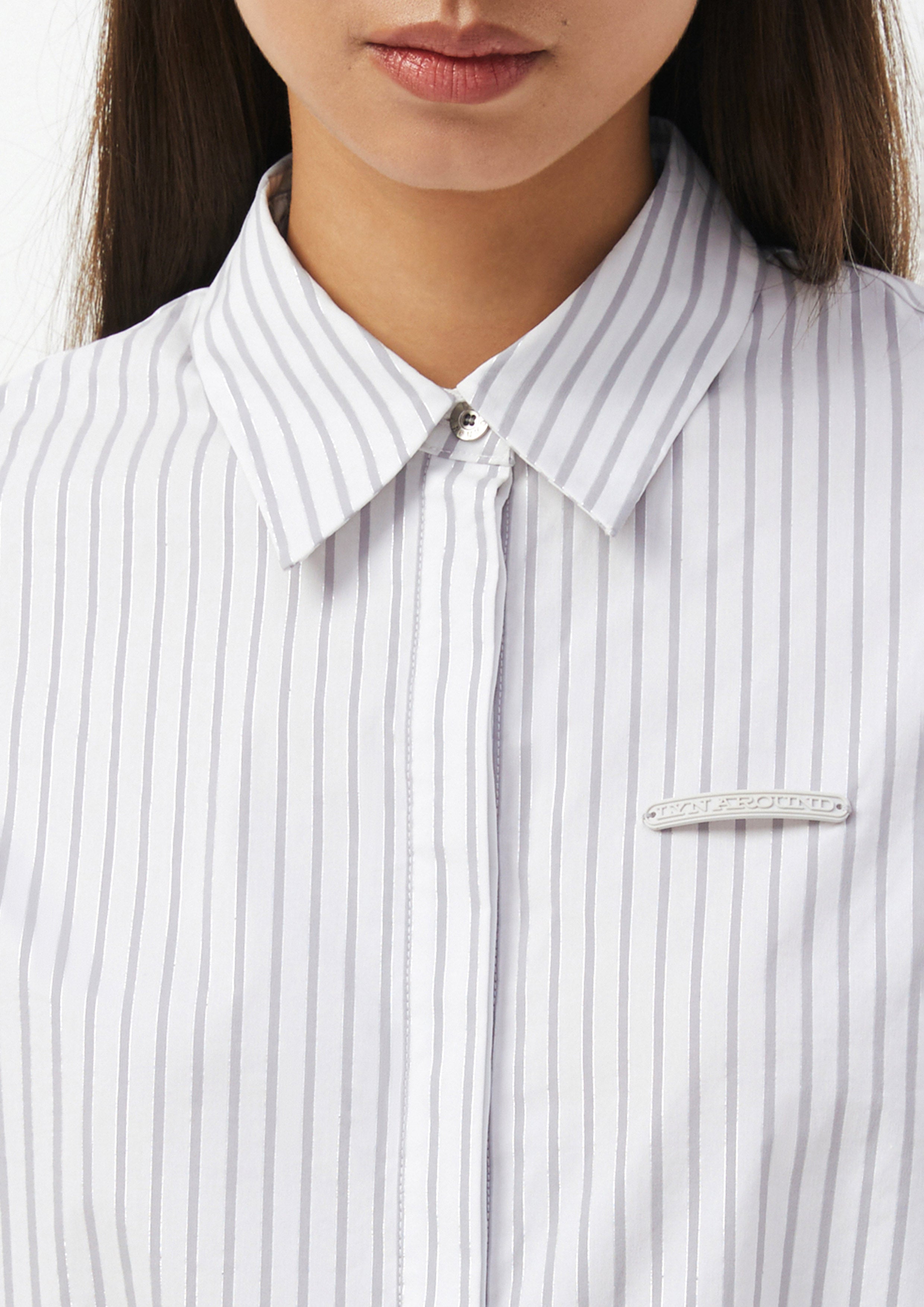 Pinstripe Cropped Shirt Urban Retreat
