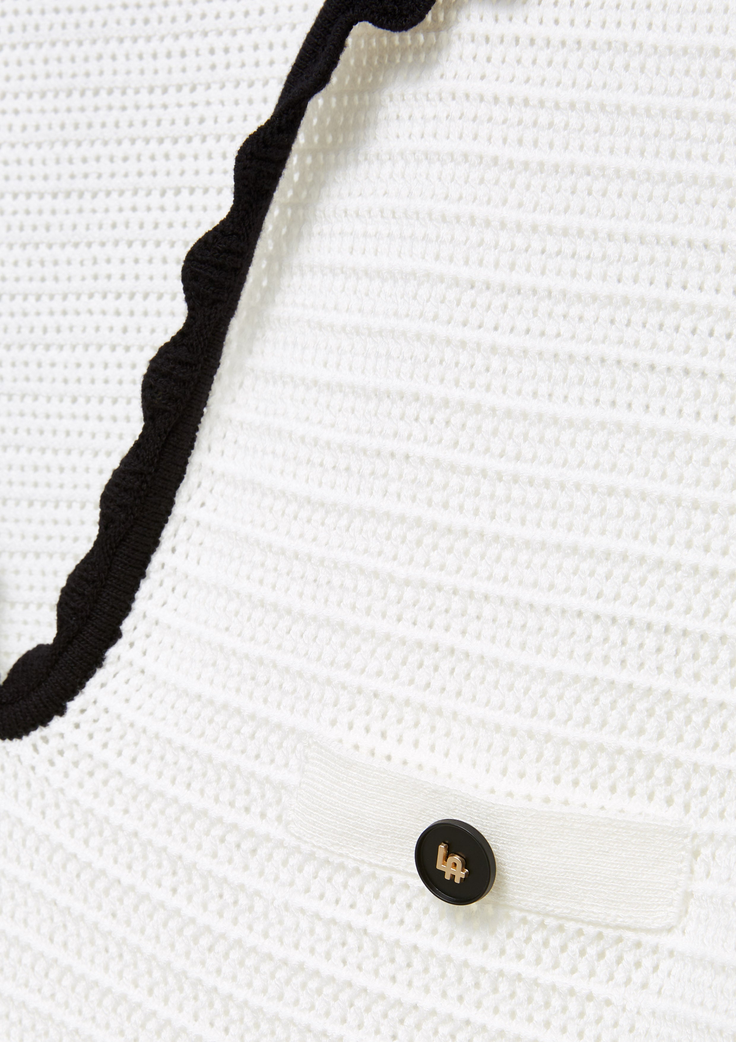 Textured Knit Polo Top with Contrast Trim Urban Retreat