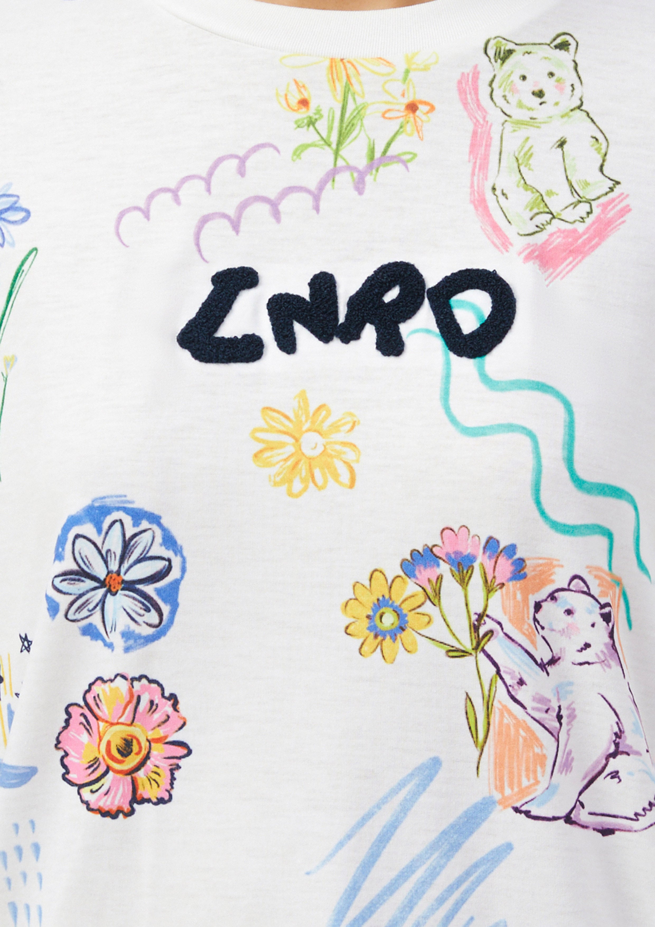 Playful Sketch Print Oversized T-Shirt The Wild Spirit