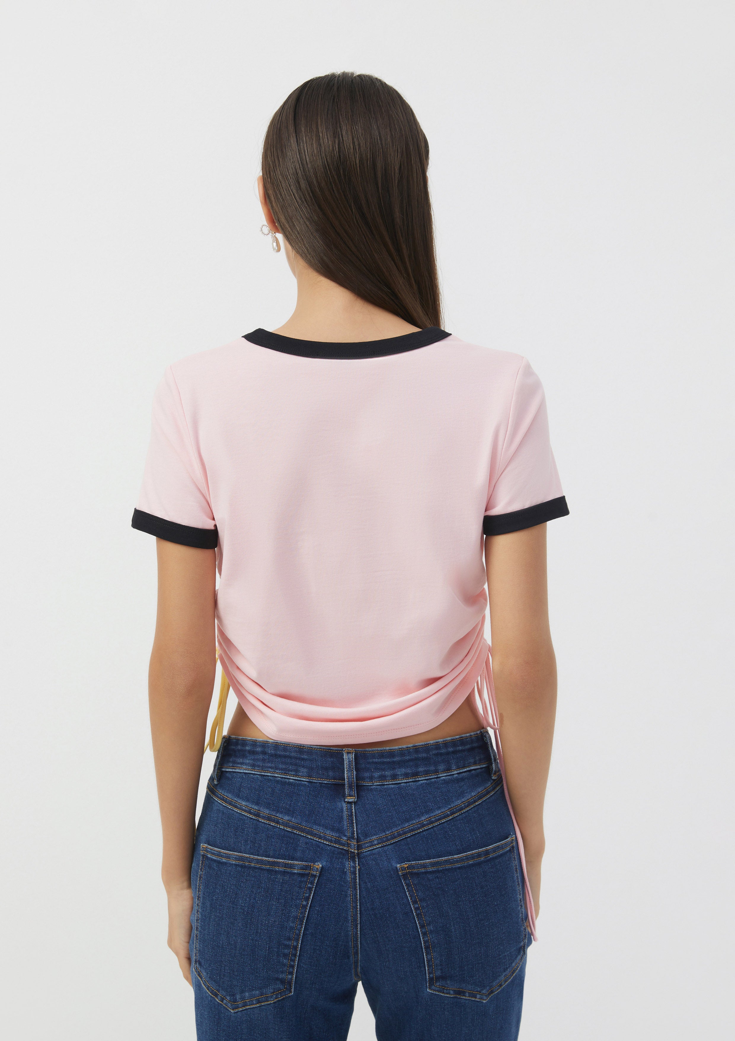 เสื้อครอป ดีไซน์รูดข้าง ลายสุนัข