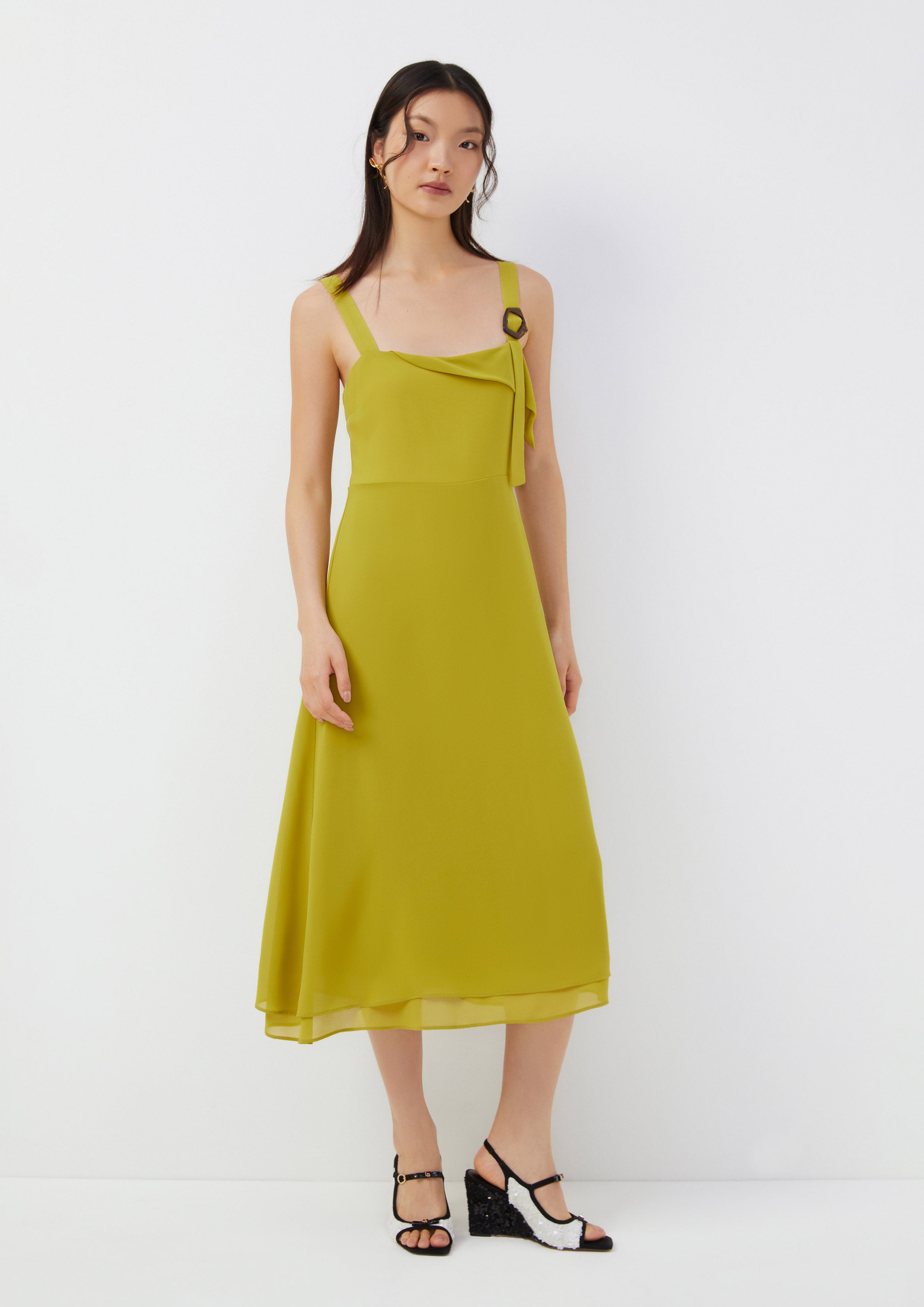 Asymmetric Strap Detail A-Line Dress Ember Mirage