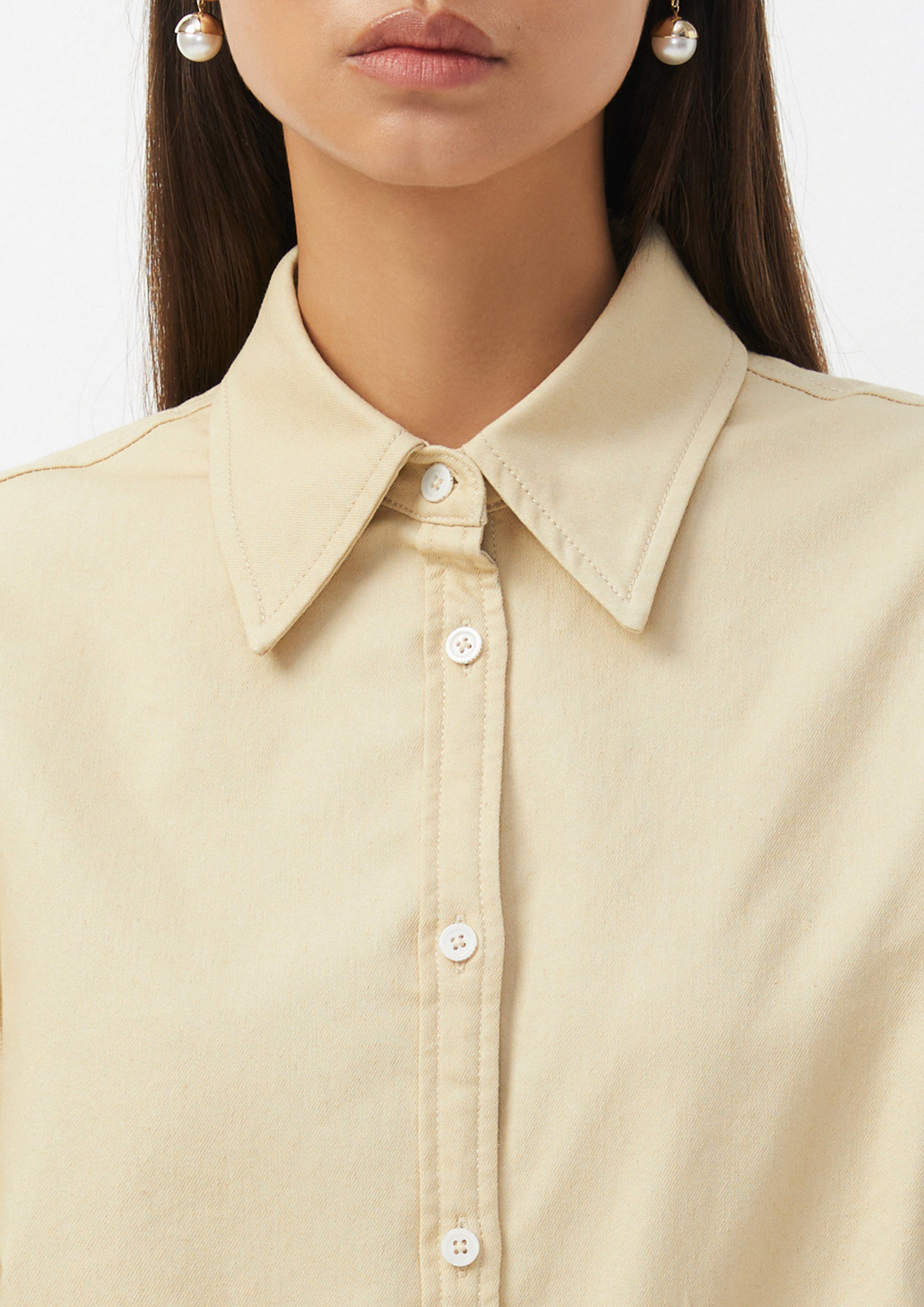 Long Sleeve Shirt Dress with Pleated Skirt Detail Urban Retreat