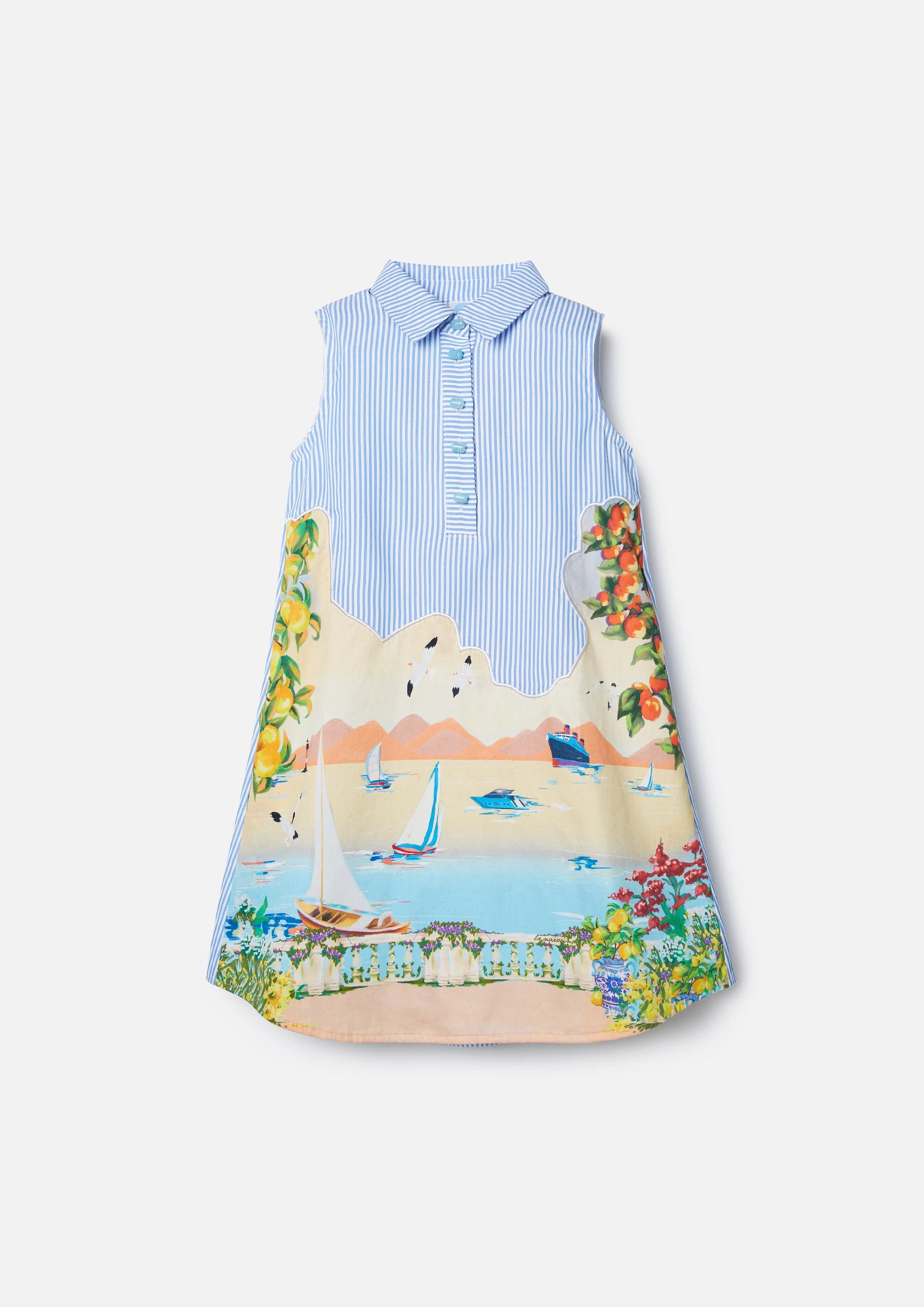 Riveria Dream Printed Sleeveless Dress For Girls Soleviva Vacation Collection