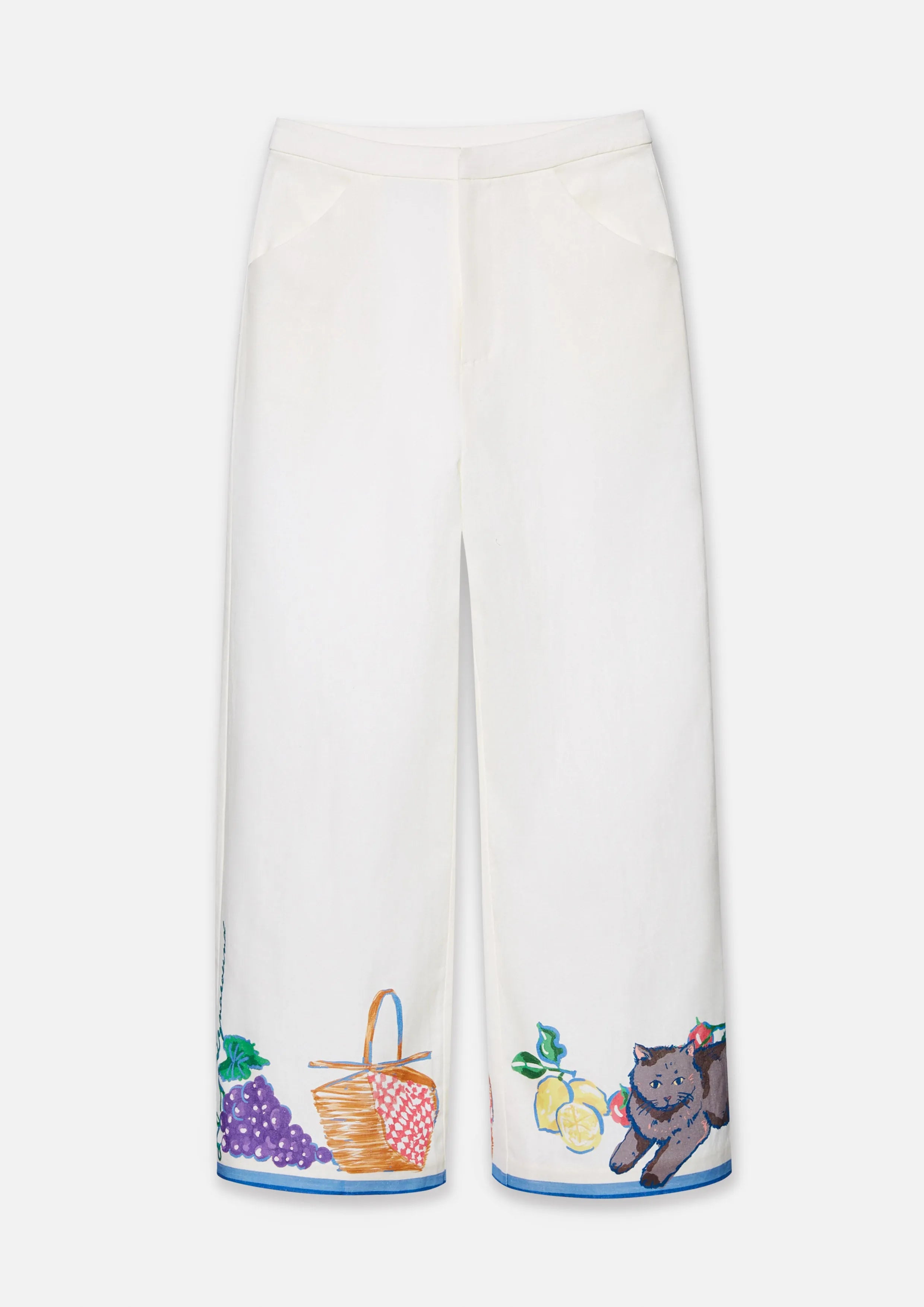 Garden Picnic Printed Wide-Leg Pants Soleviva Vacation Collection