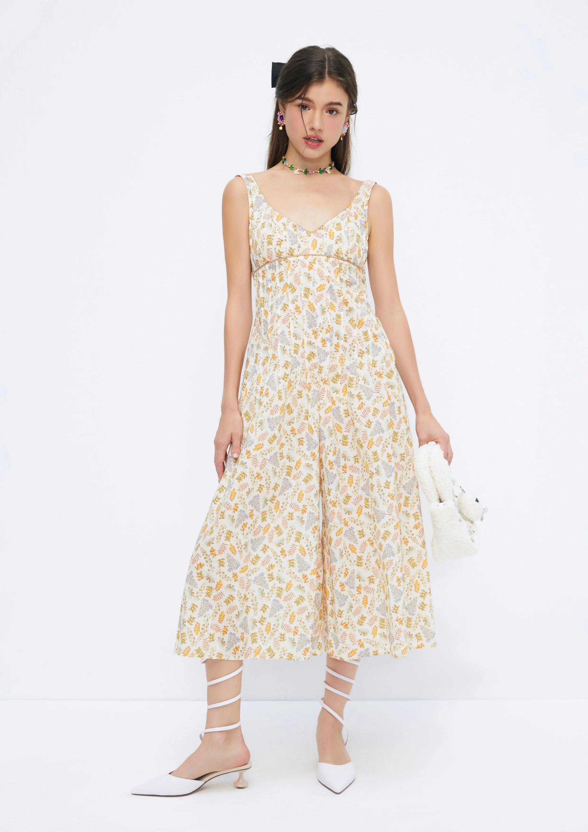 Floral Printed Wide-Leg Sleeveless Jumpsuit Soleviva Vacation Collection