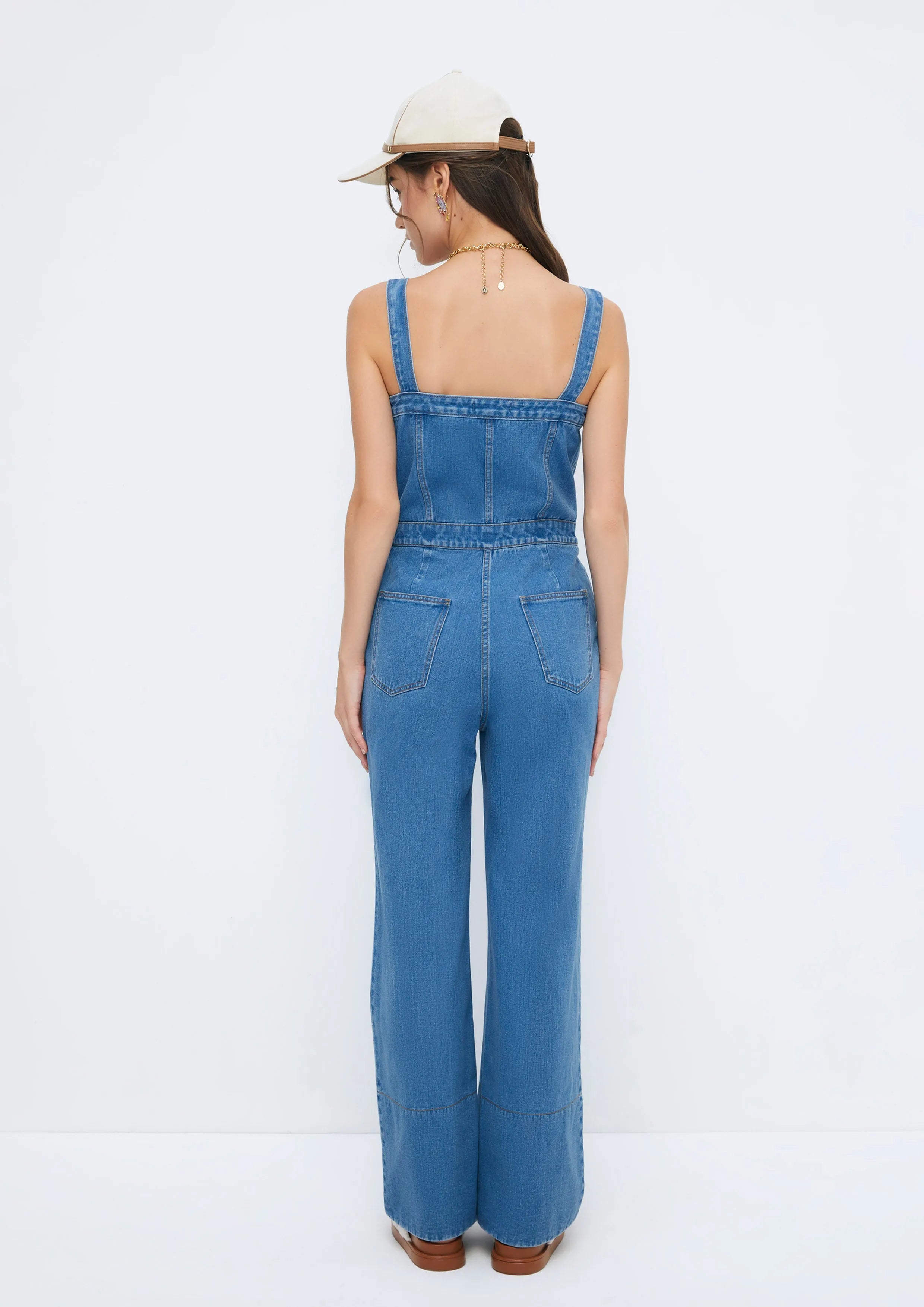 Colourful Beads Denim Jumpsuit Soleviva Vacation Collection