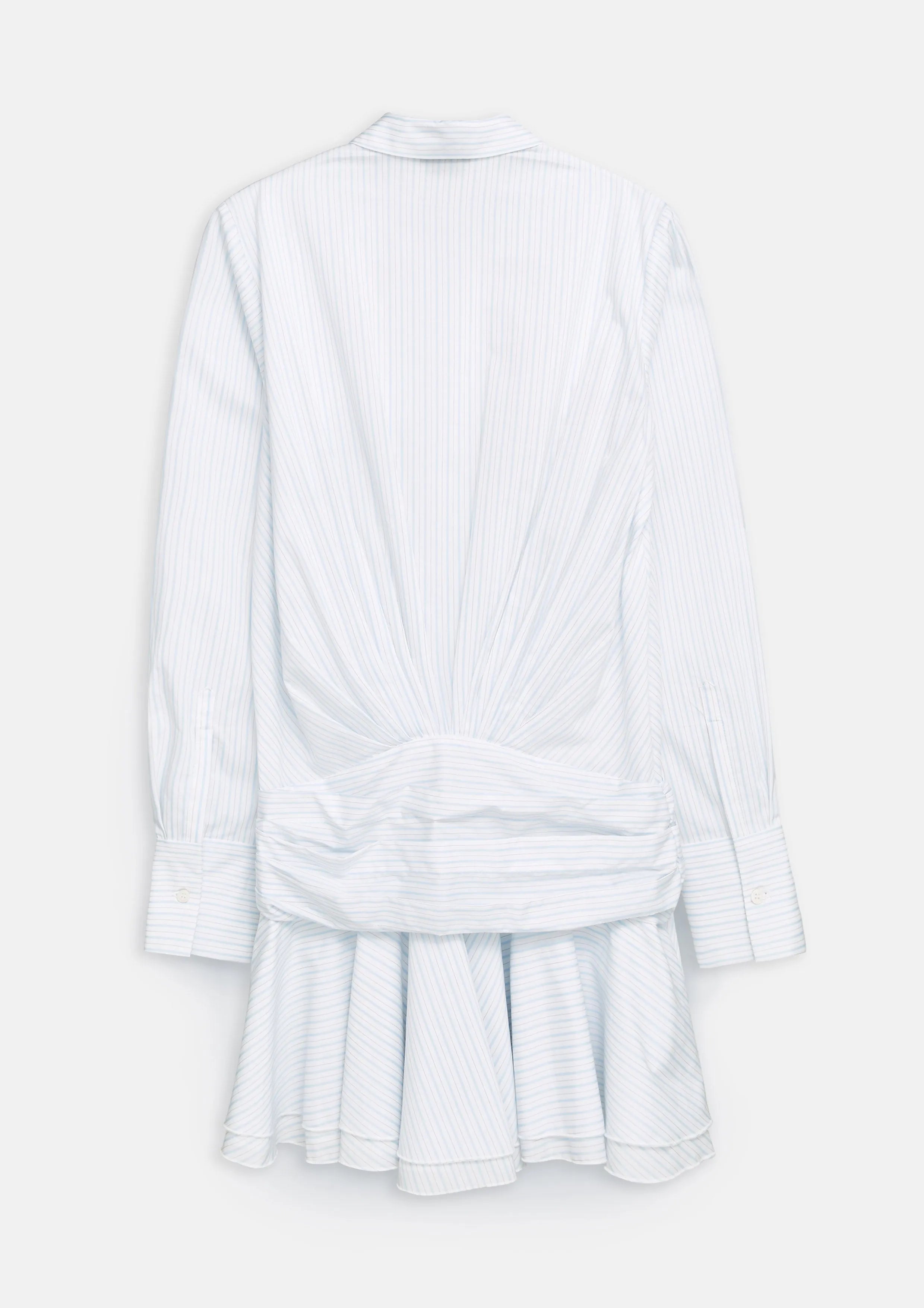 Floral Embroidery Striped Long Sleeve Mini Shirt Dress Quirk Quest Collection