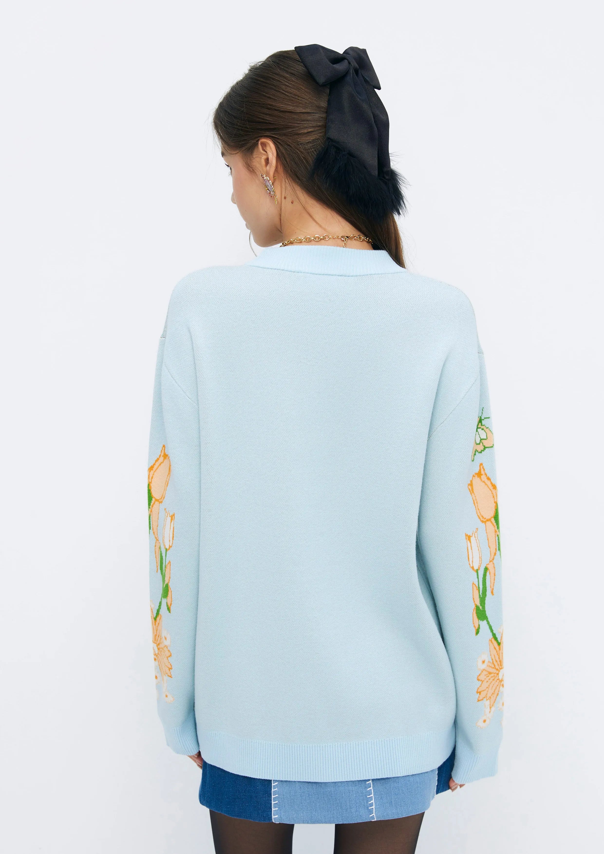 Feline Charm Printed Pullover Quirk Quest Collection