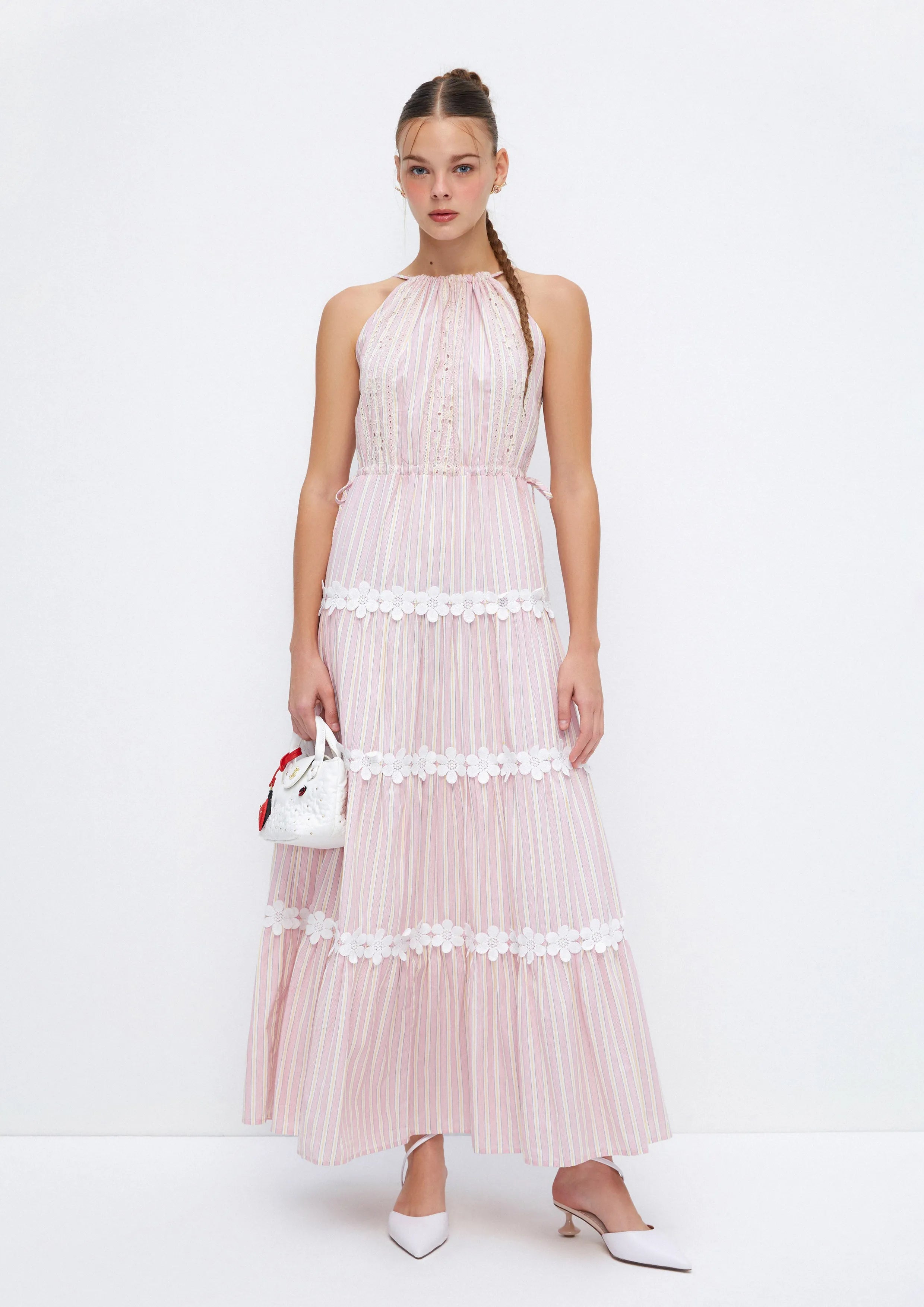 Daisy Chain Striped Maxi Dress Soleviva Vacation Collection
