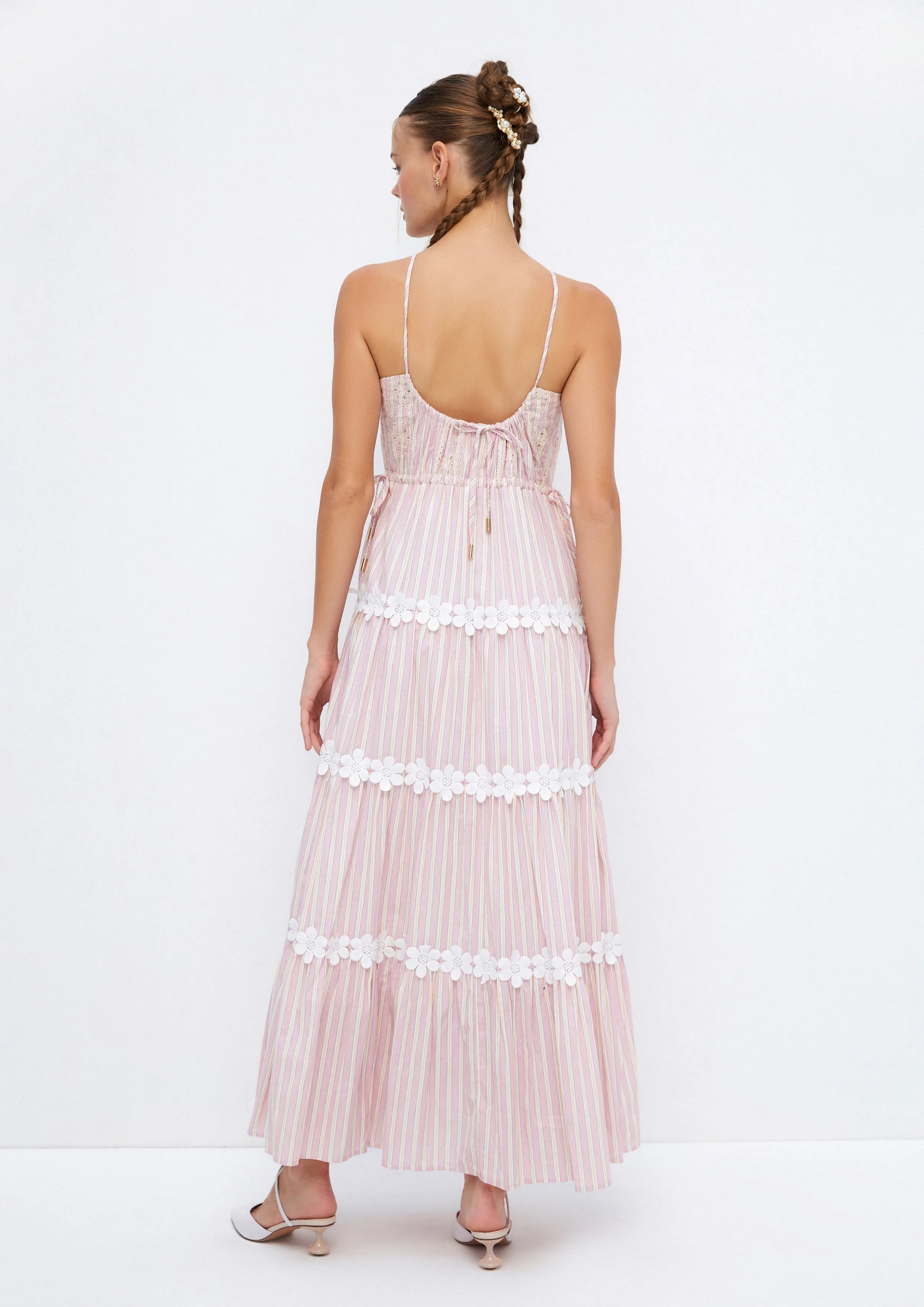 Daisy Chain Striped Maxi Dress Soleviva Vacation Collection
