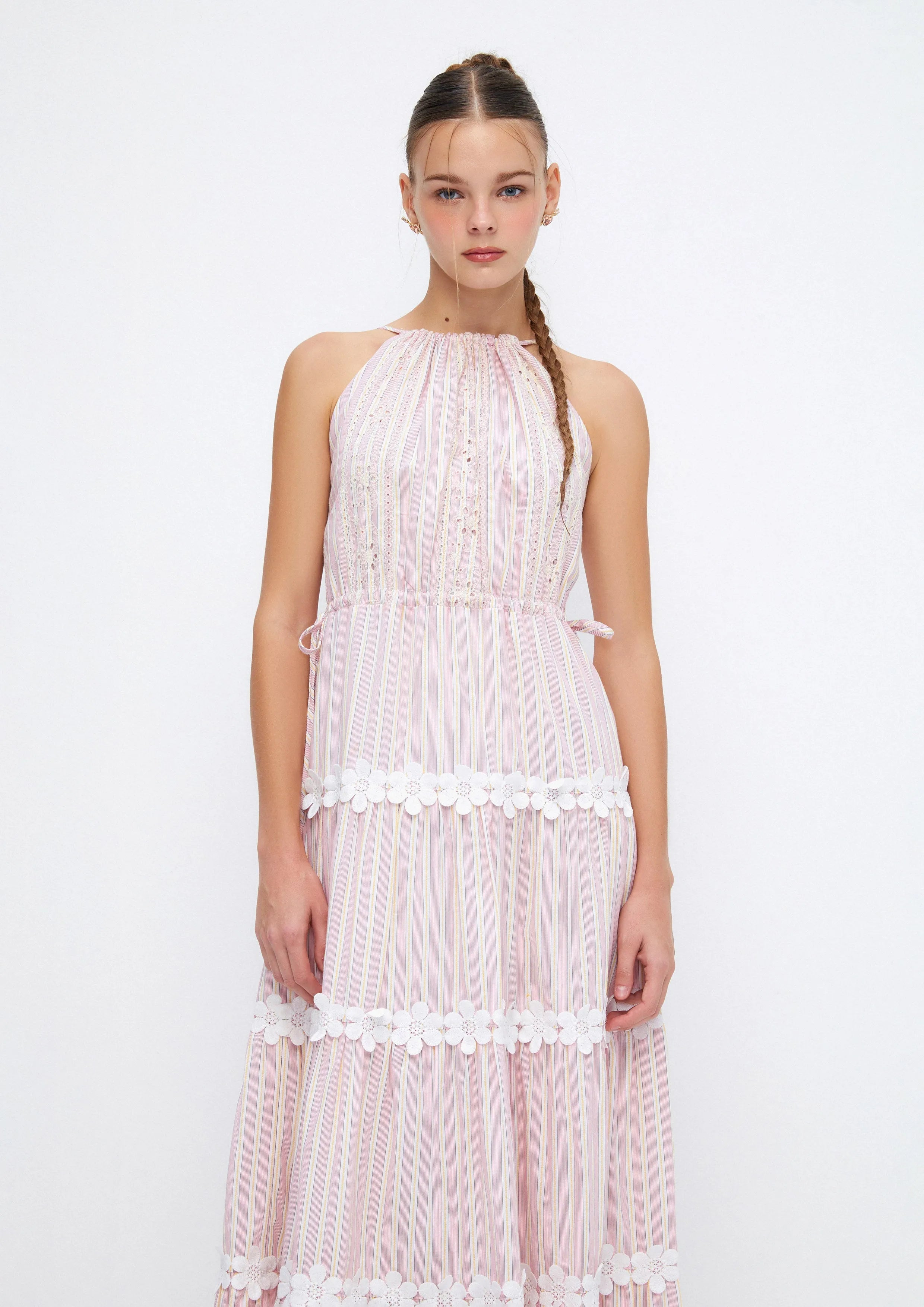 Daisy Chain Striped Maxi Dress Soleviva Vacation Collection