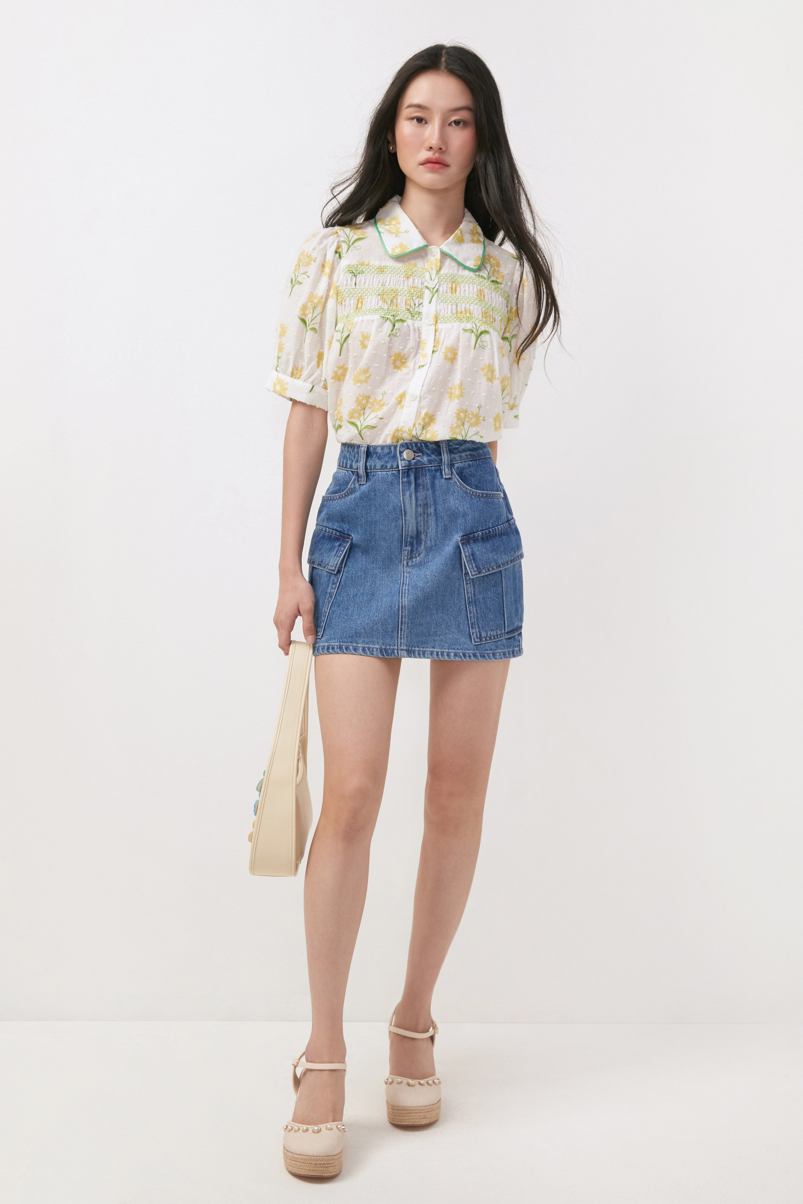 กระโปรงสั้น เดนิมยีนส์ ทรงคาร์โก้ Oopsie Daisy