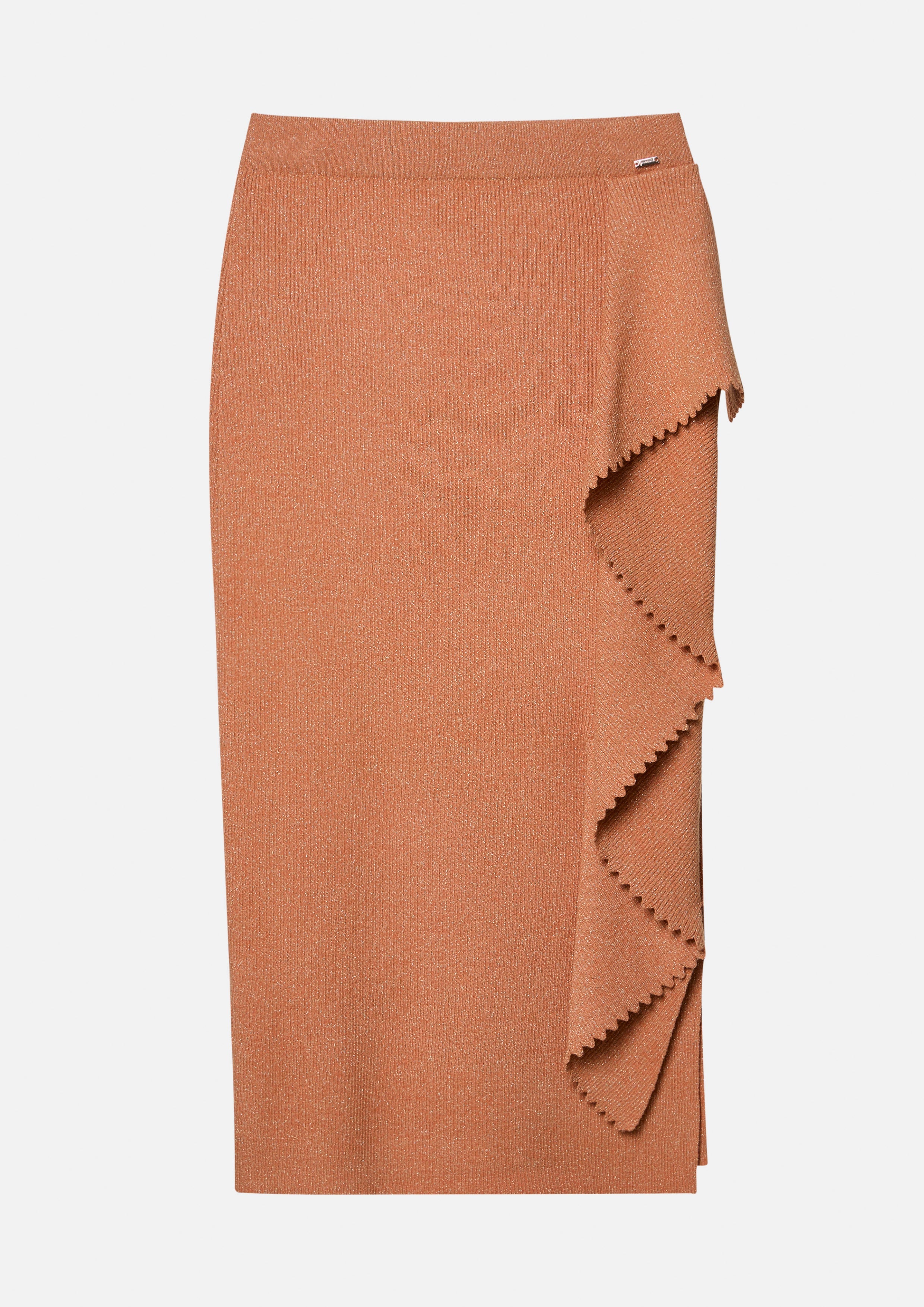 Ruffled Slit Knit Pencil Skirt Blooms and Blessings