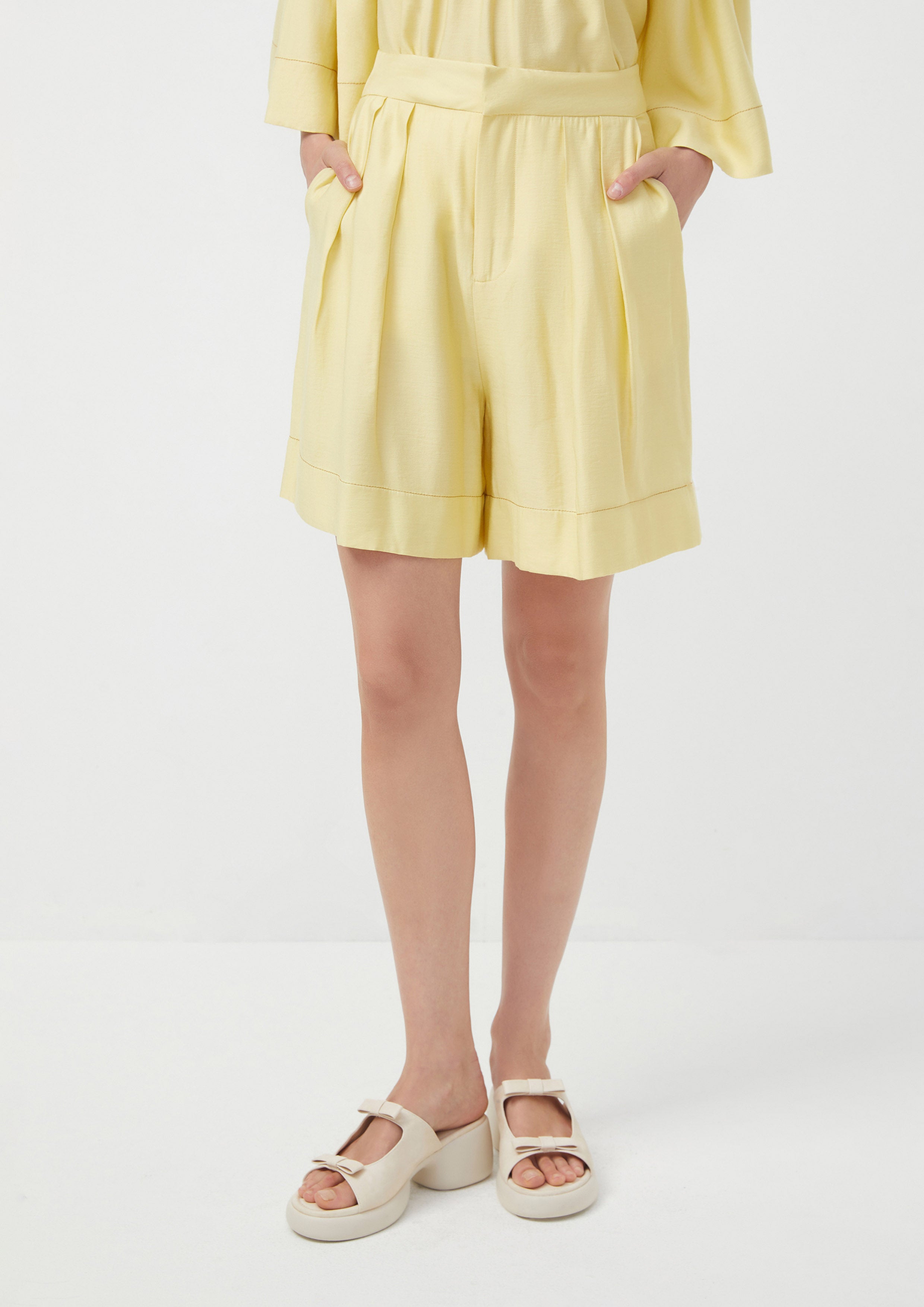 Pleated Waistband Shorts Margot's Summer Field