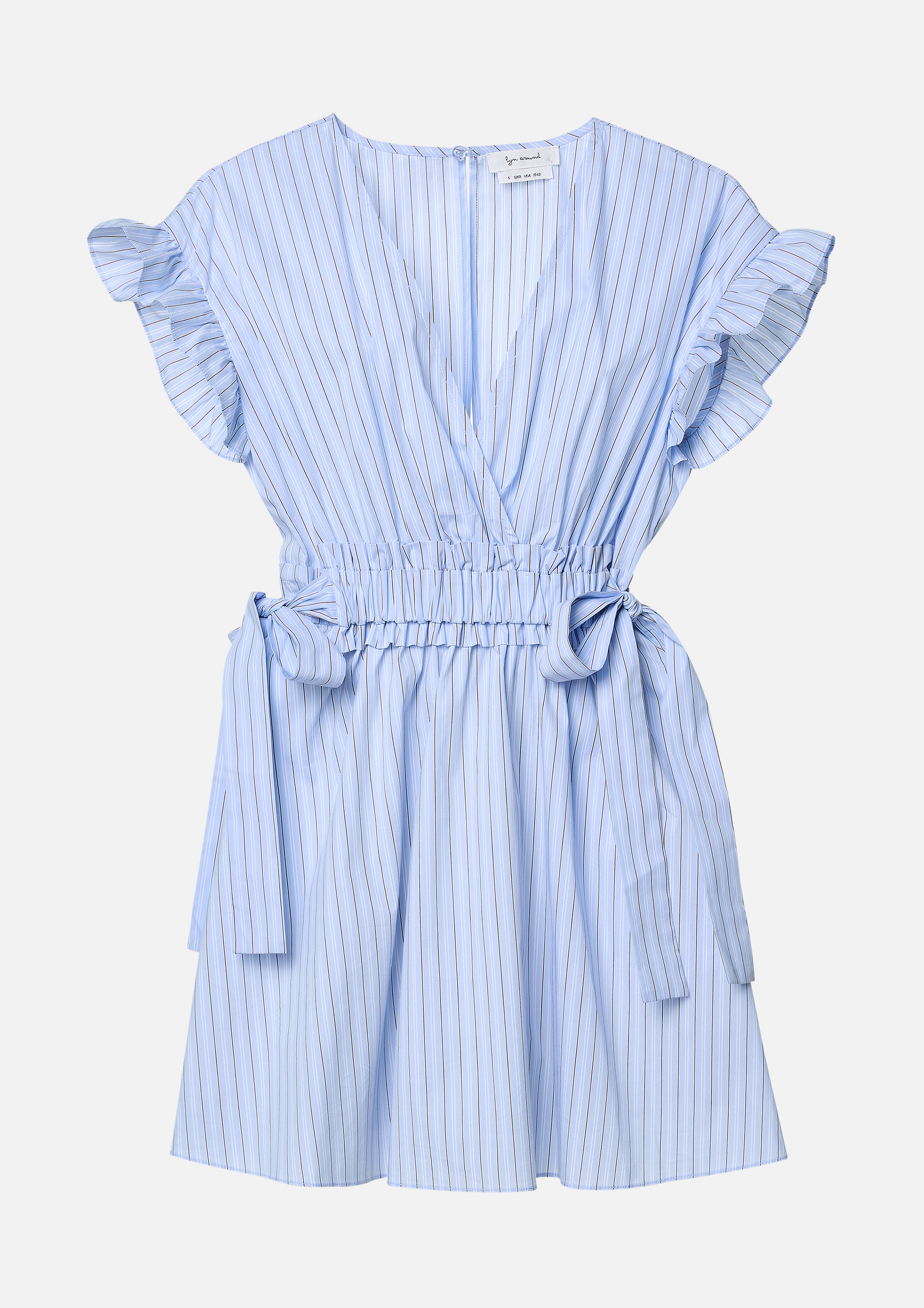 เดรสสั้น แต่งระบาย ผูกเอว ลายทาง Margot's Summer Field
