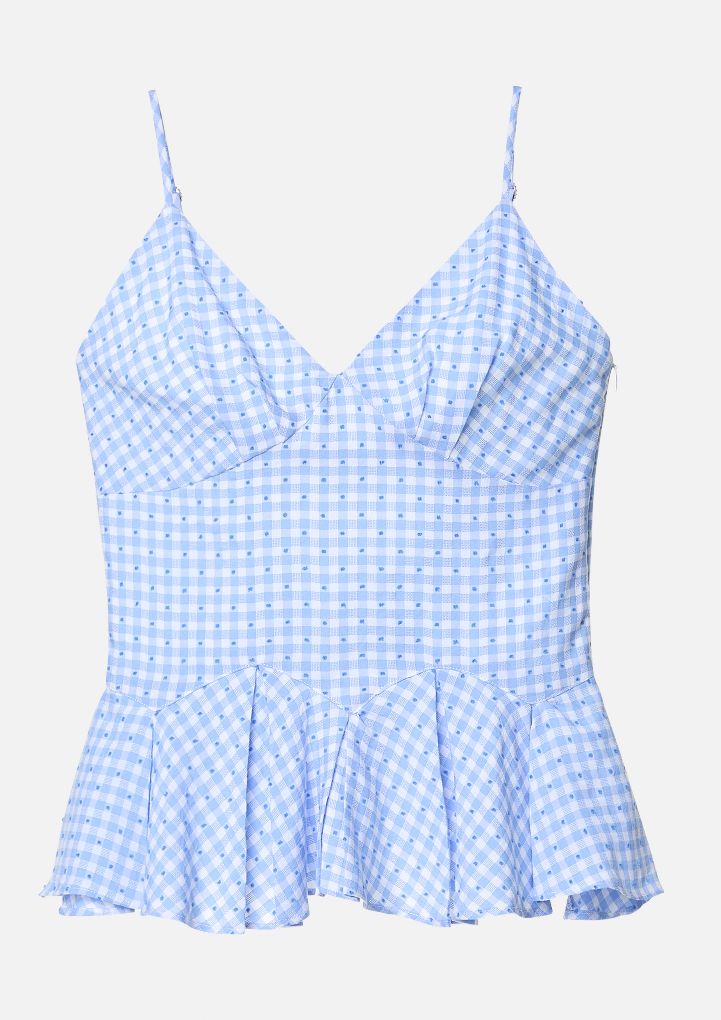 Gingham Peplum Cami Top Margot's Summer Field