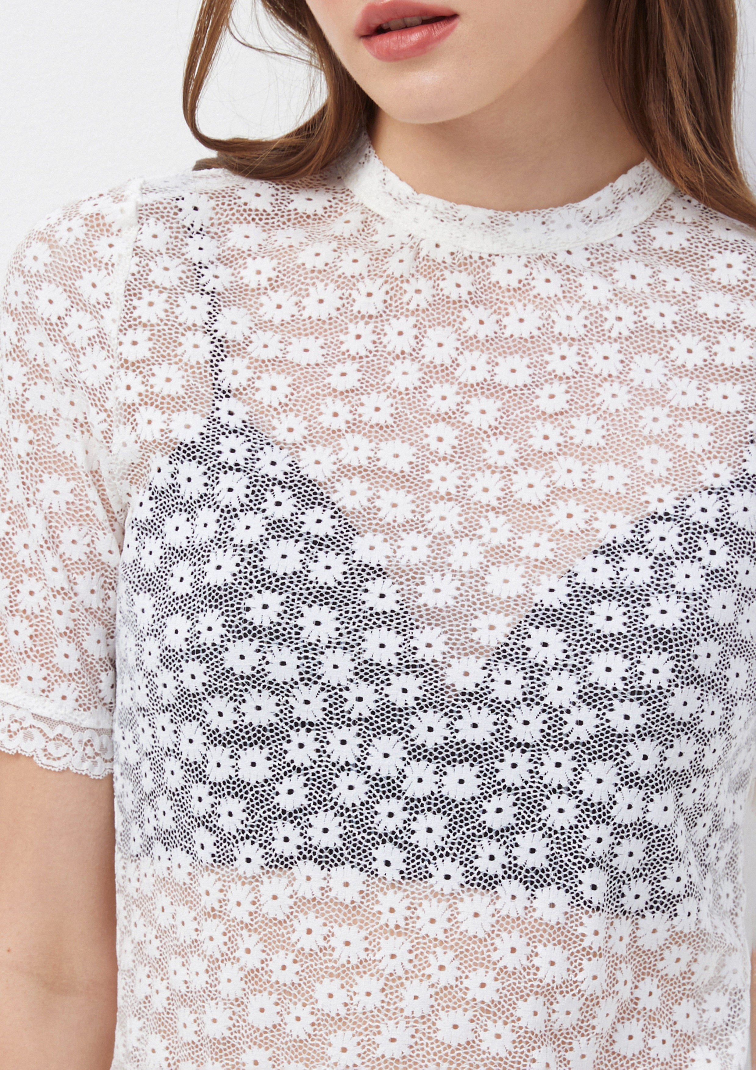 เสื้อซีทรู ฉลุดอกไม้ ลูกไม้ Oopsie Daisy