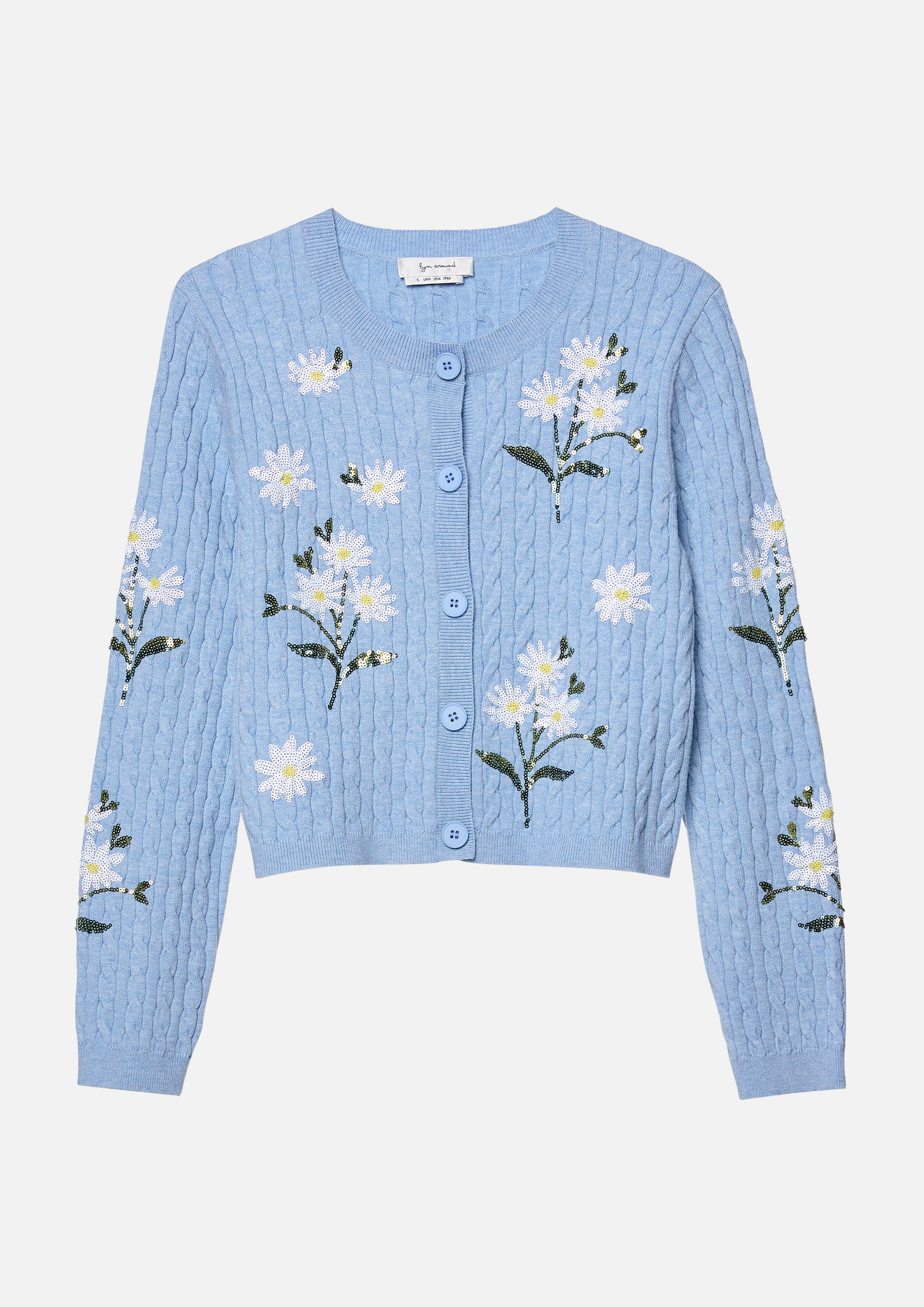 เสื้อคาร์ดิแกน ไหมพรม ปักลายดอกเดซี่ Oopsie Daisy