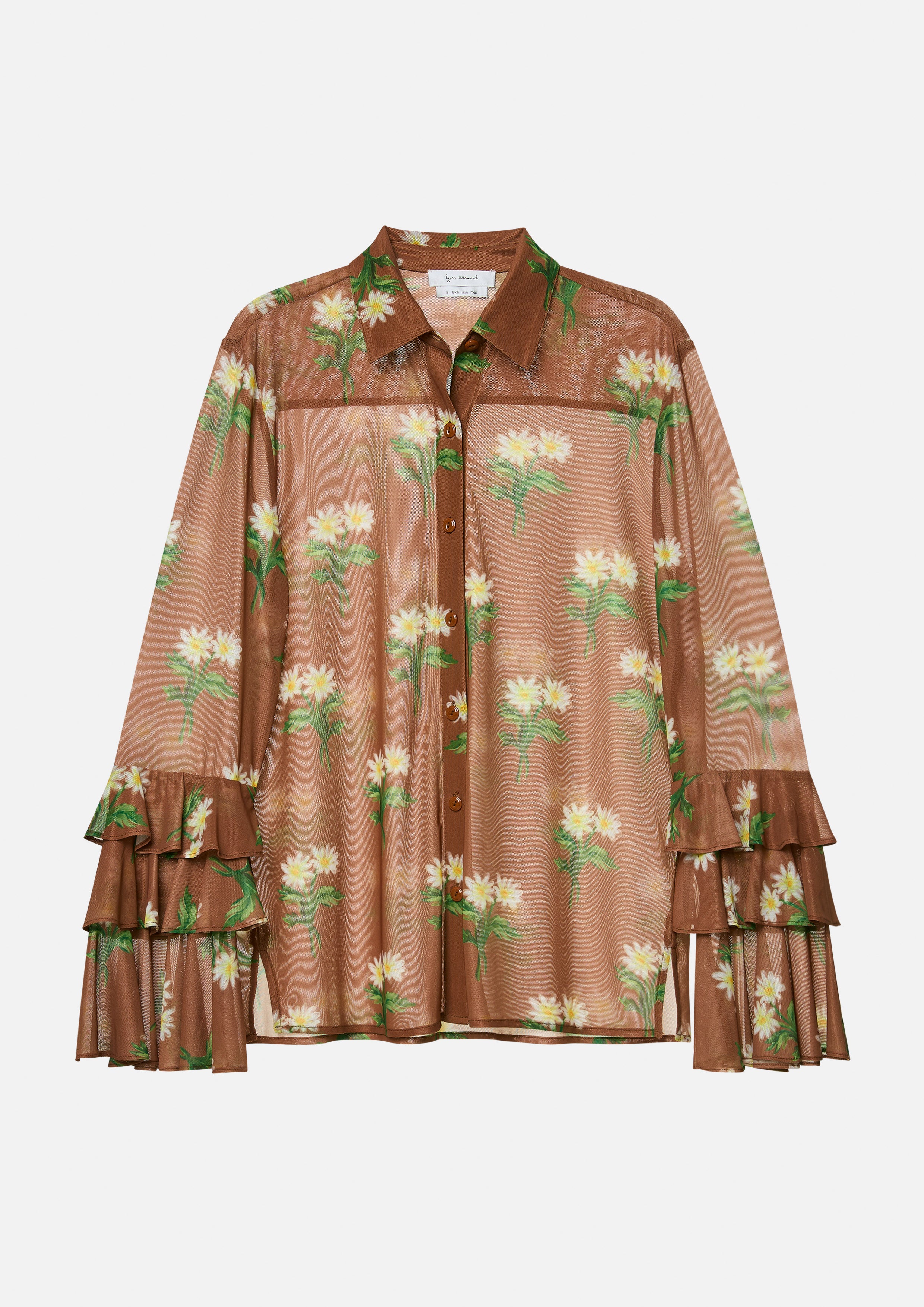Long Sleeve Floral Ruffle Shirt Bloom