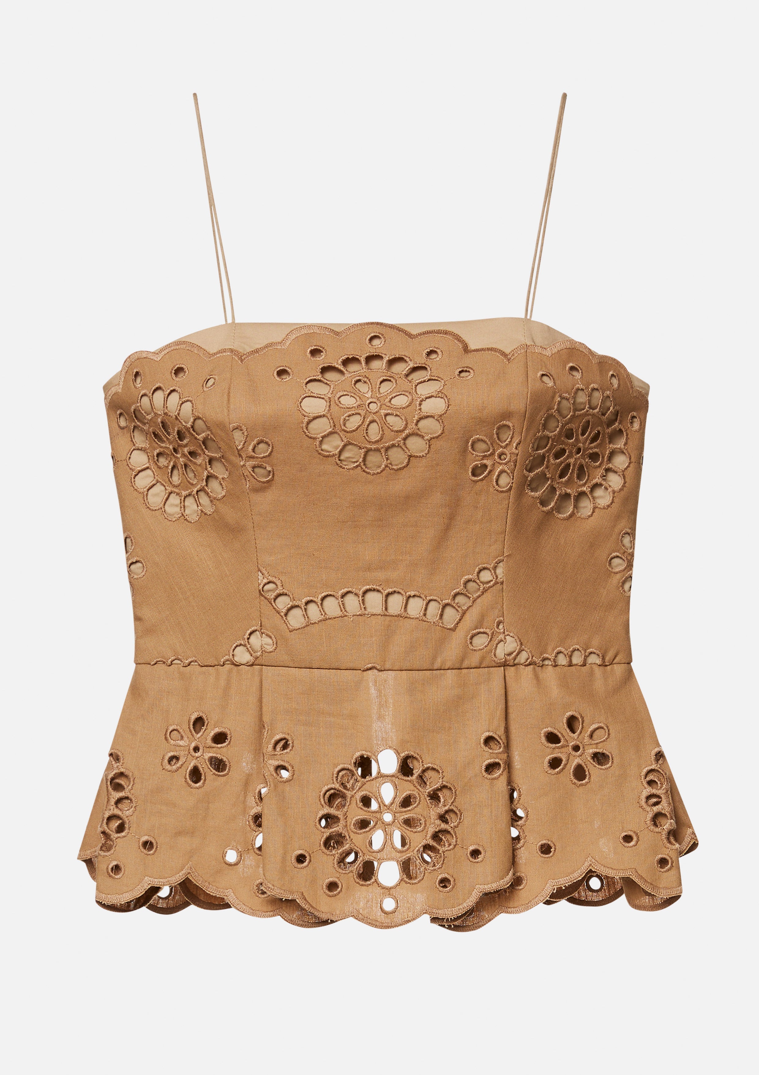 Broderie Peplum Cami Top I'm Talking Flower