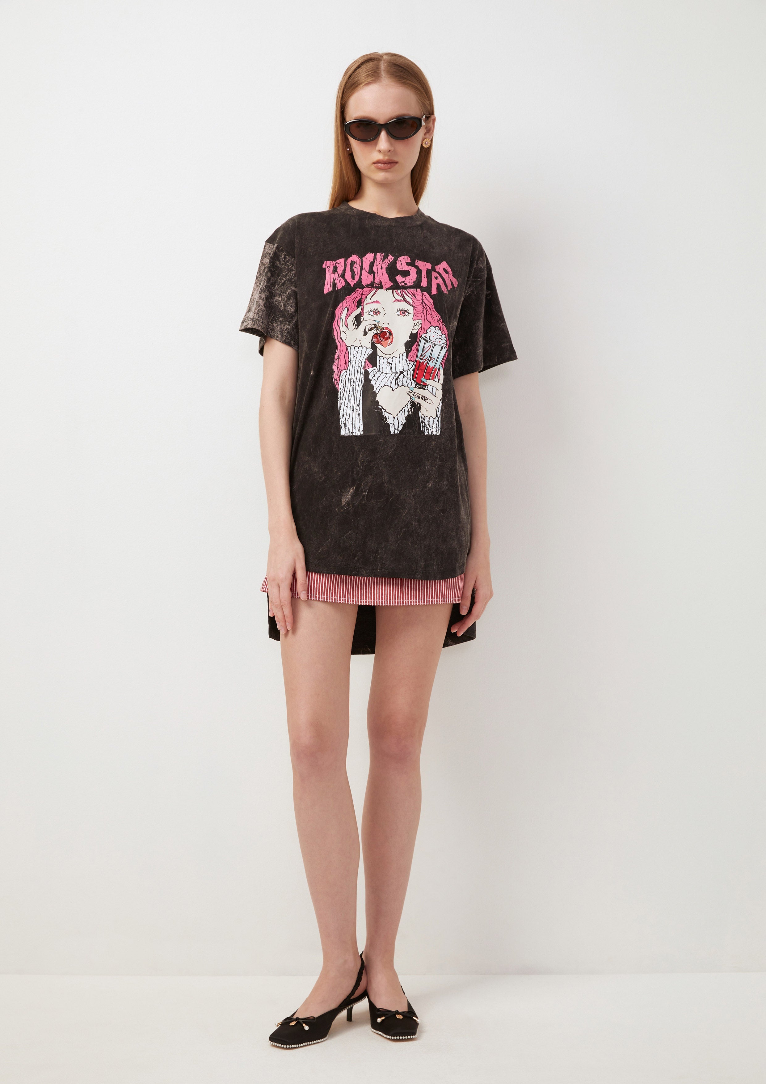 เสื้อยืด พิมพ์ลาย Rock Star Cherry Pop Girls Just Wanna Have Sun