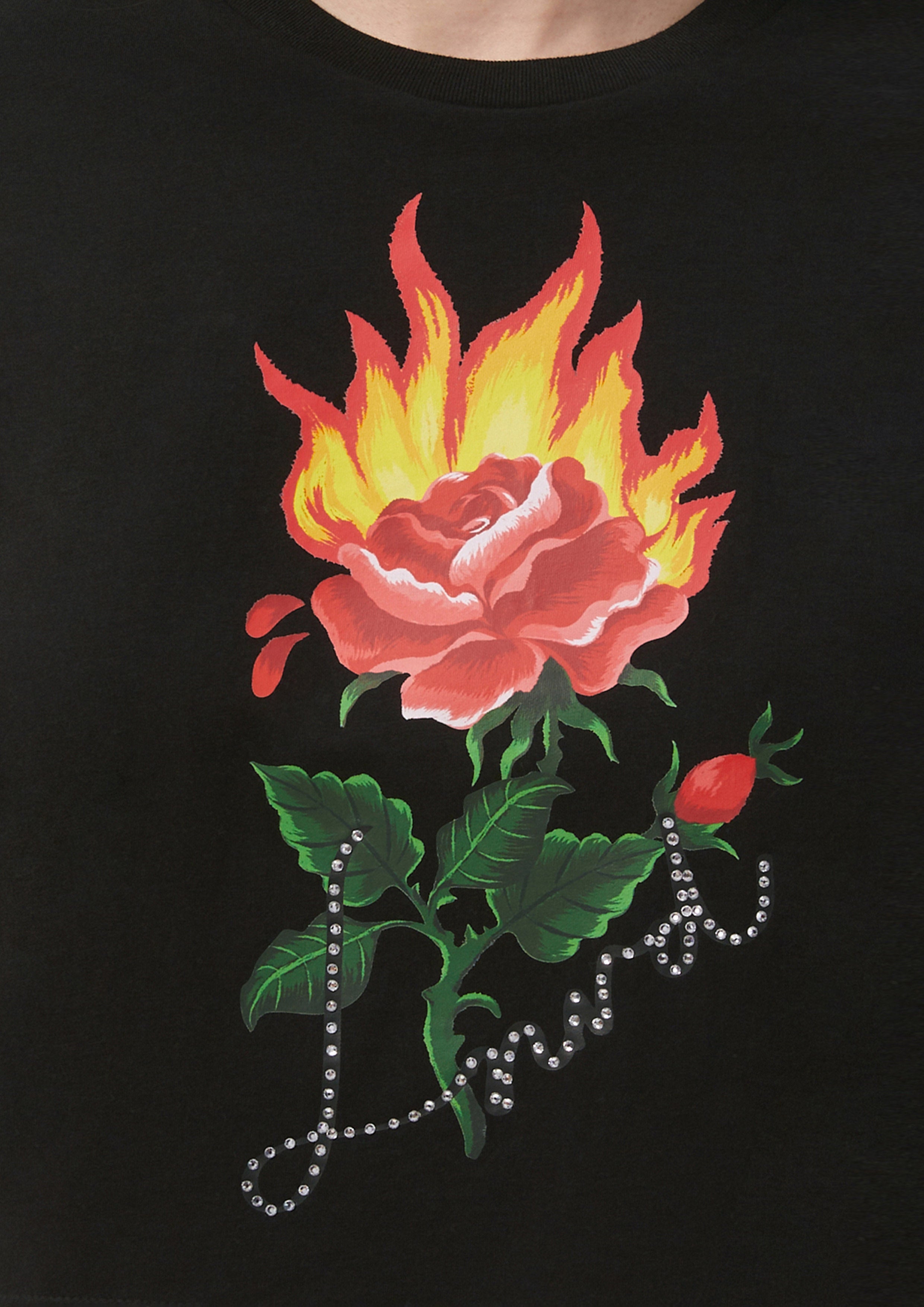 Printed Rose T-Shirt with Embellishment Dreaming Damsels