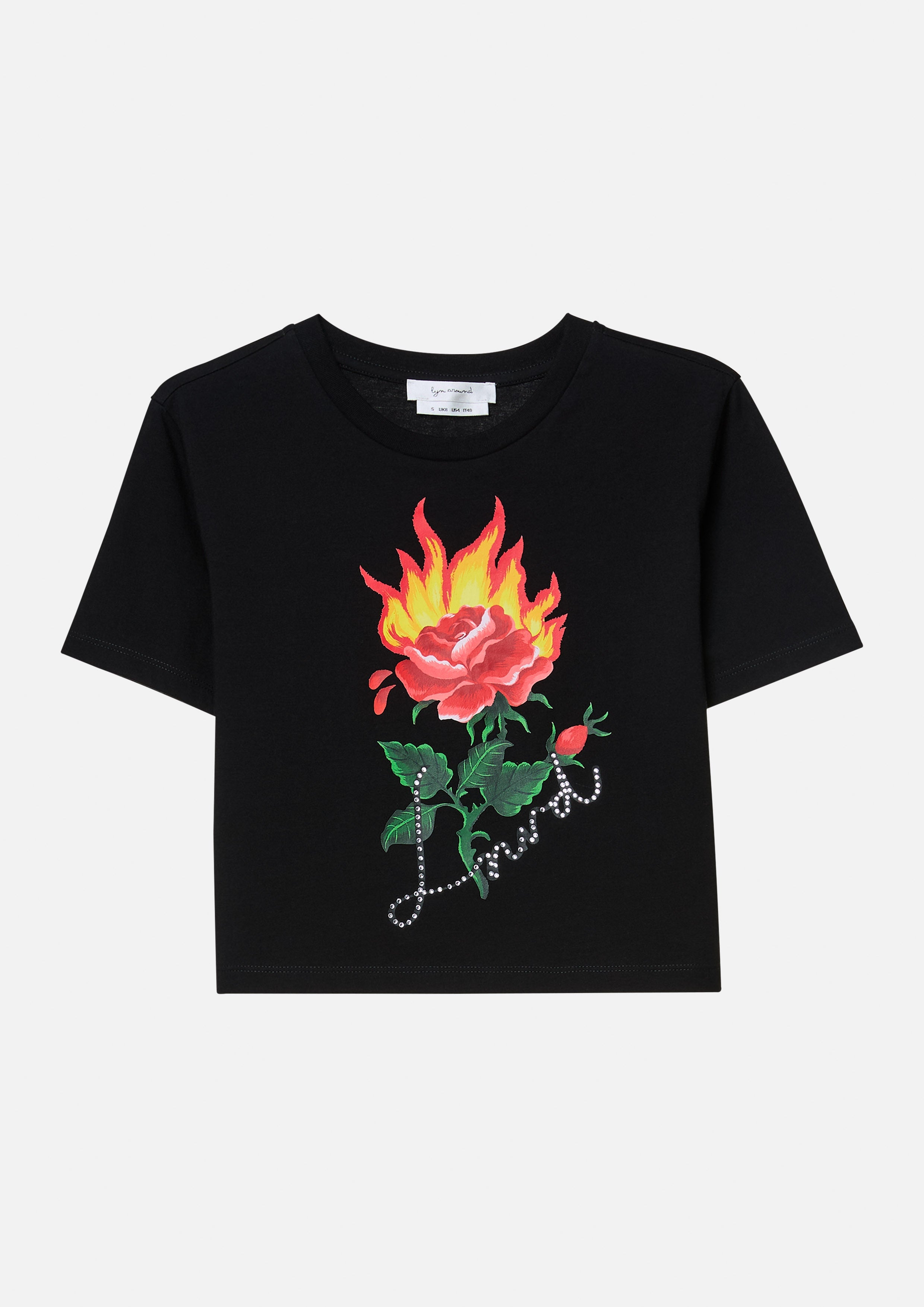 Printed Rose T-Shirt with Embellishment Dreaming Damsels