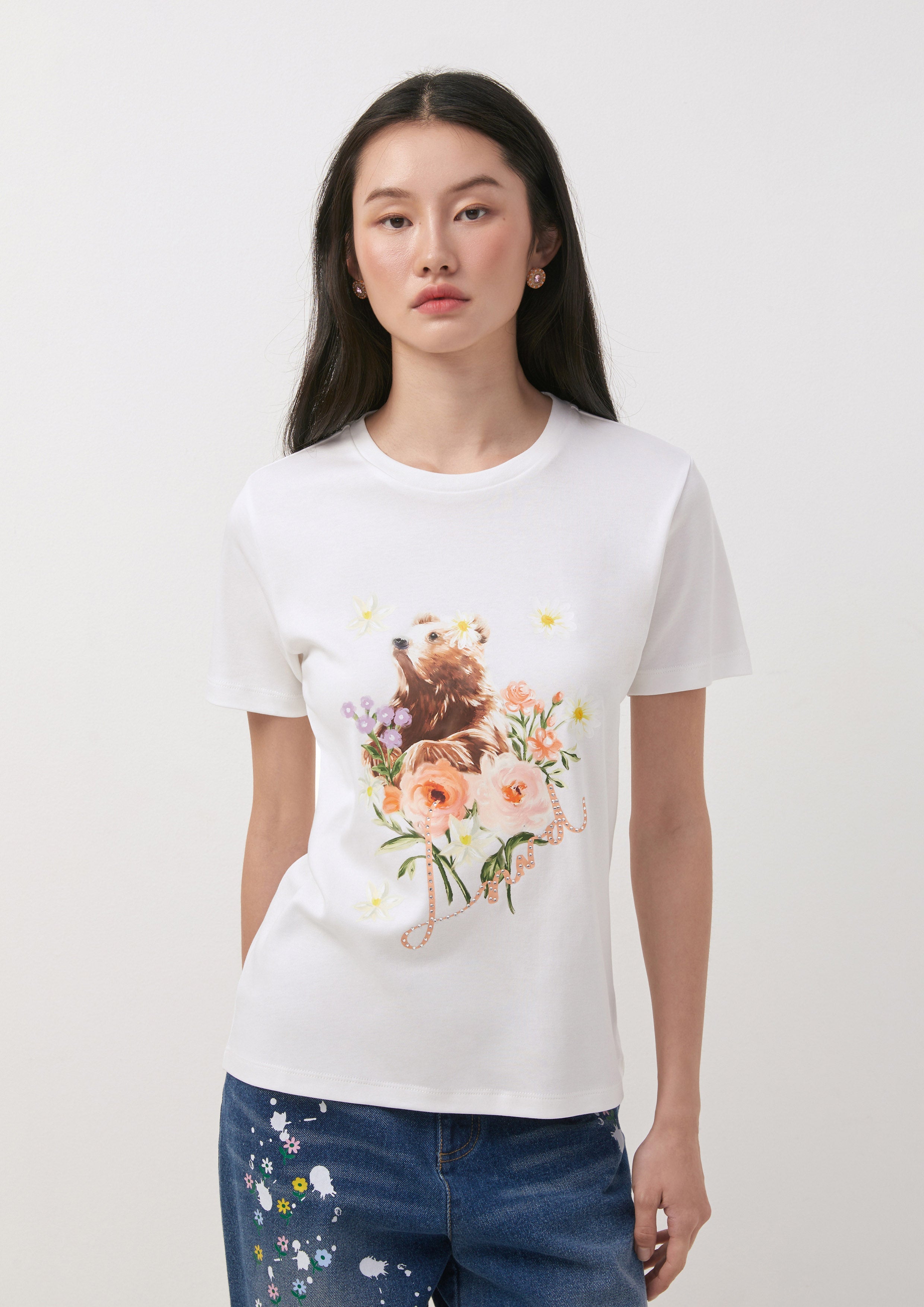 เสื้อยืด ลาย Bear in Bloom SPF is My BFF