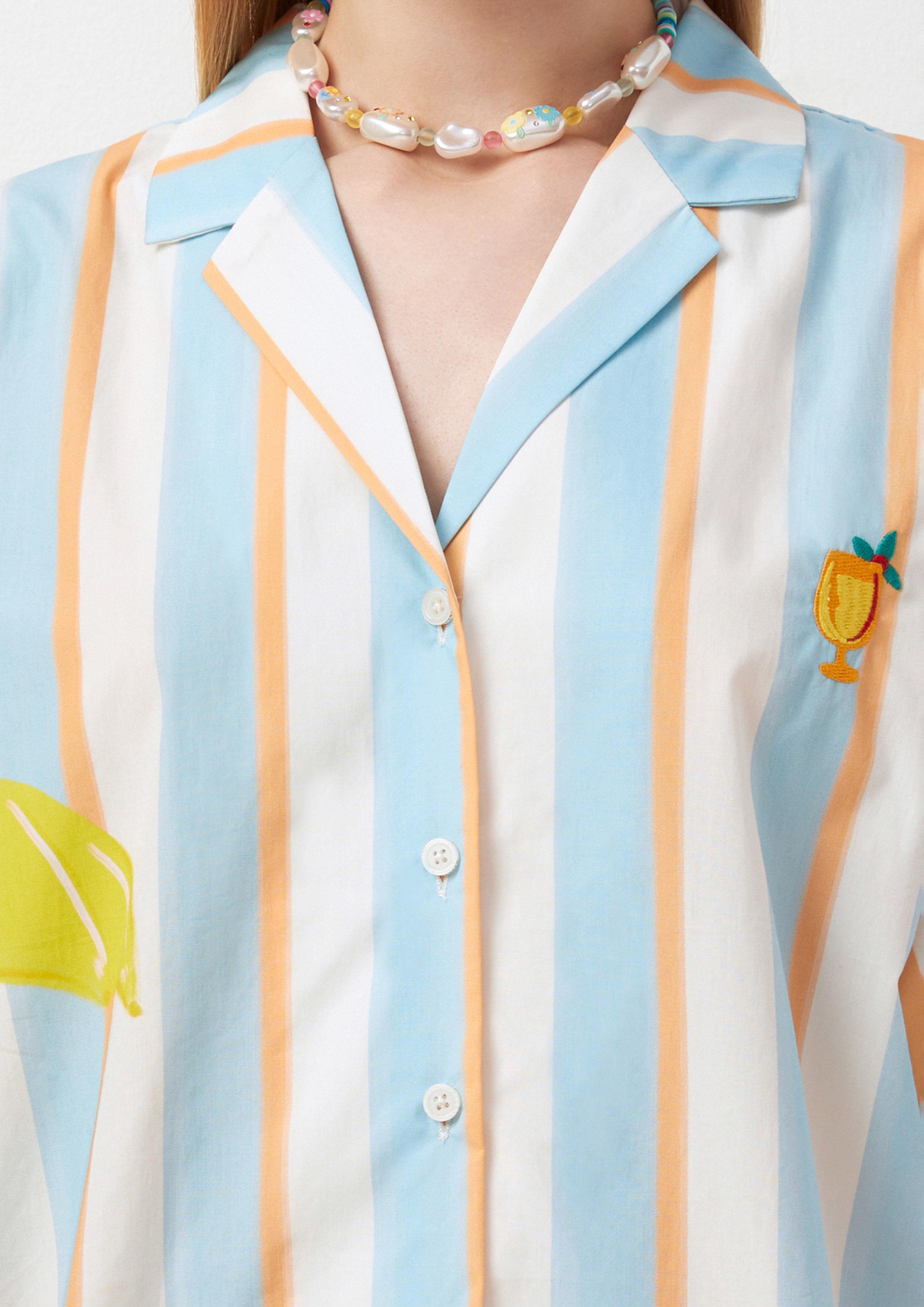 Tropical Striped Shirt Sun-Kiss Amour