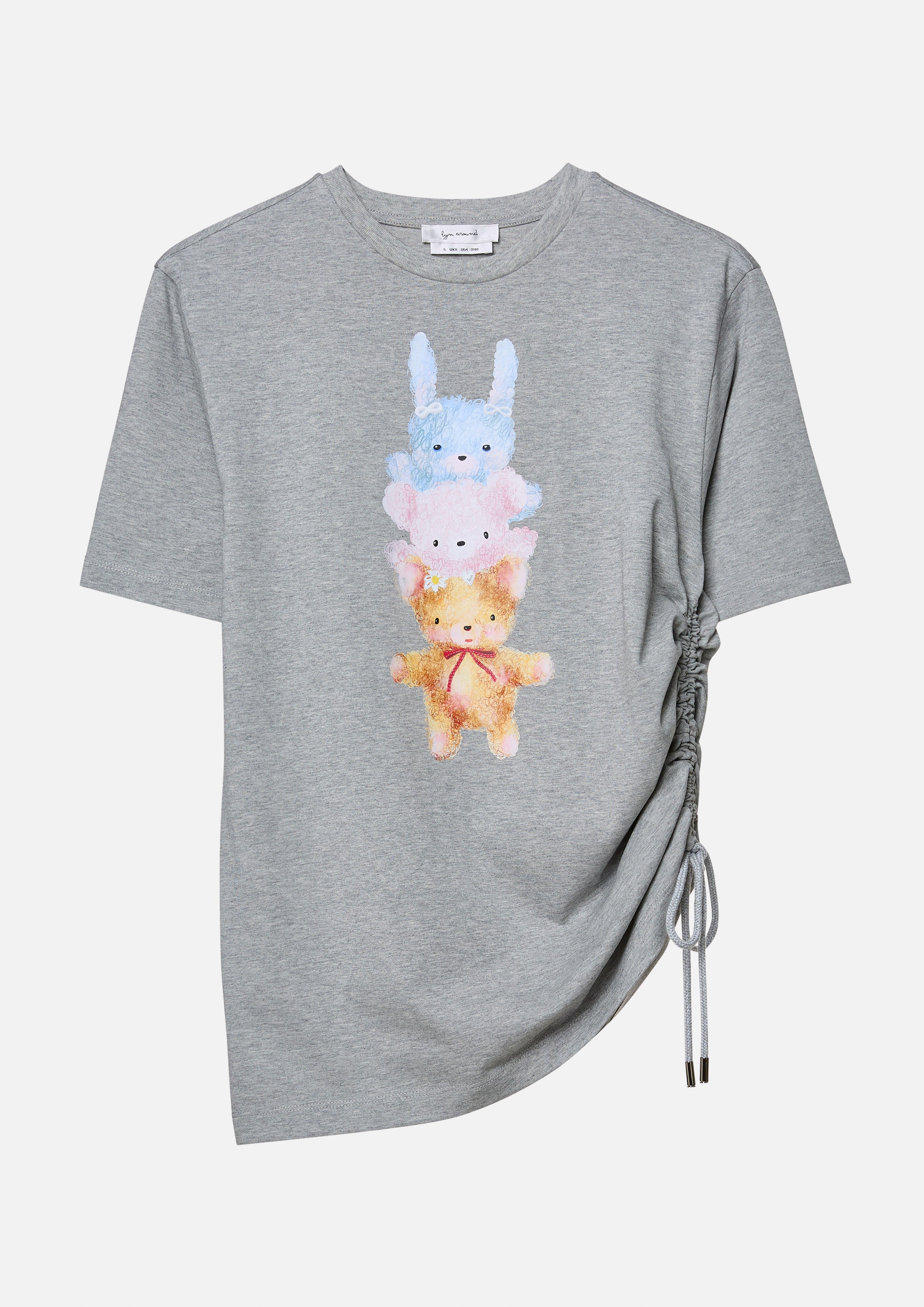 เสื้อยืด แต่งเชือกรูด พิมพ์ลาย Carefree Capture