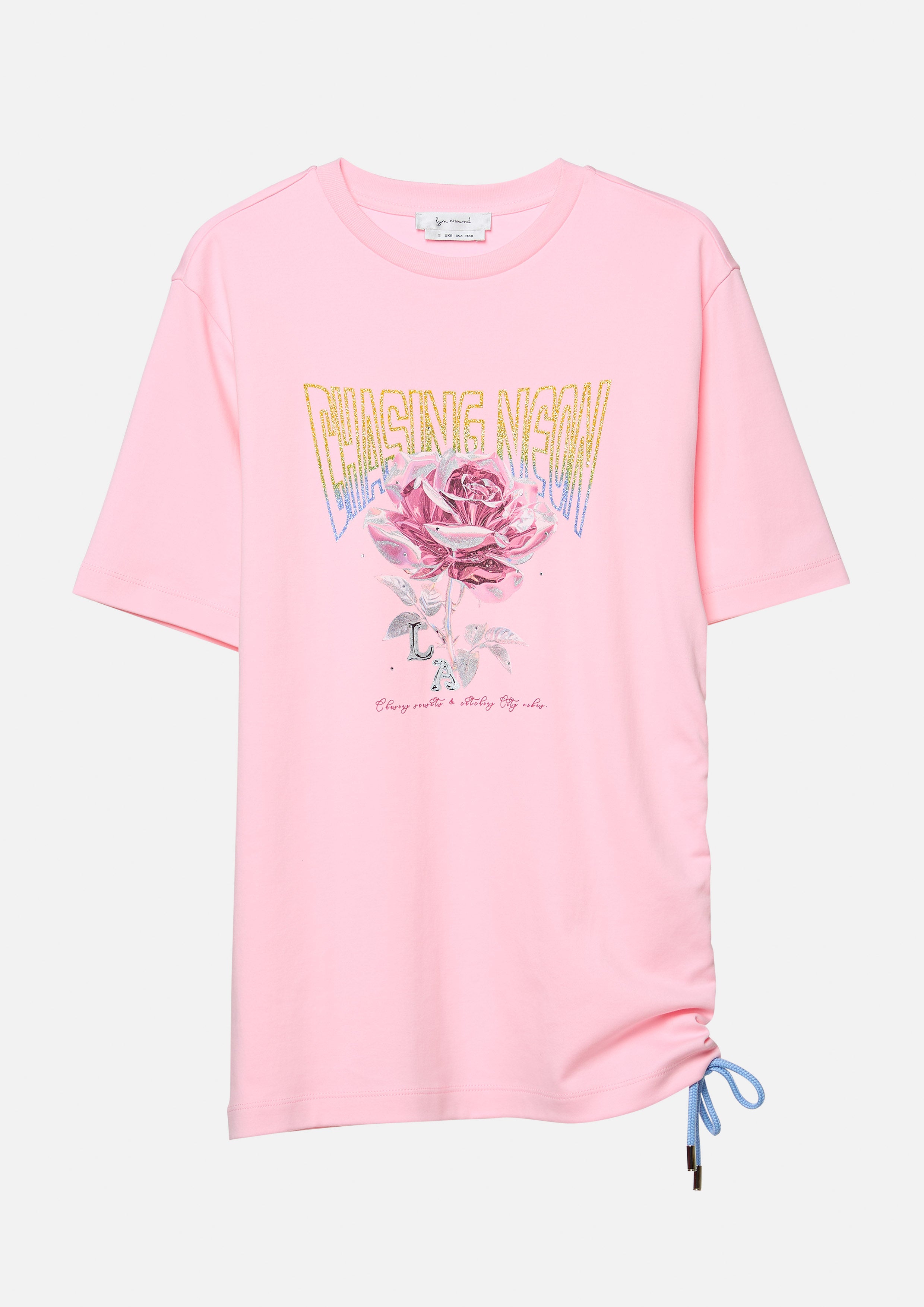 เสื้อยืด พิมพ์ลาย Neon Rose