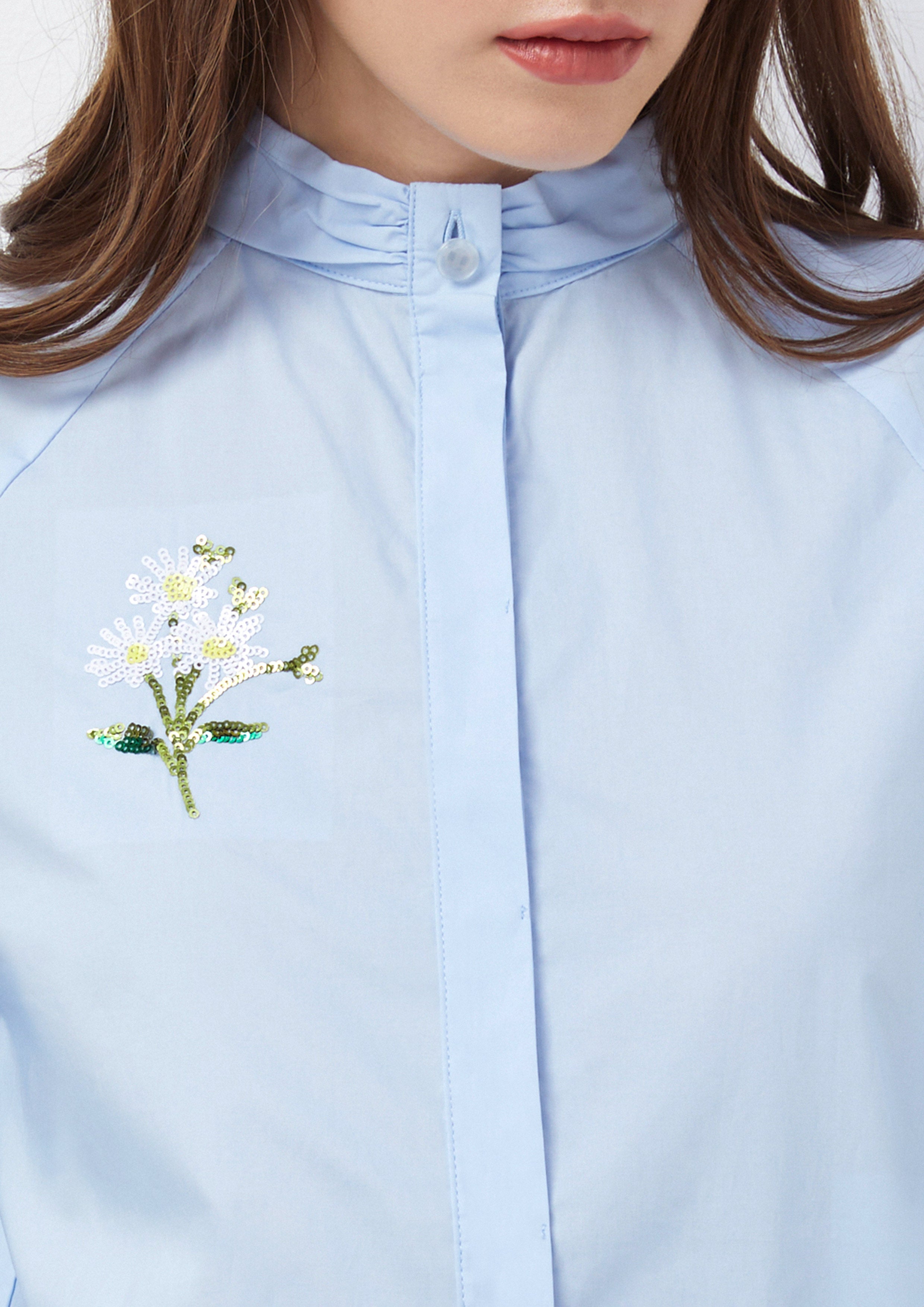 เสื้อเชิ้ต แขนยาว ปักลายดอกเดซี่ Oopsie Daisy