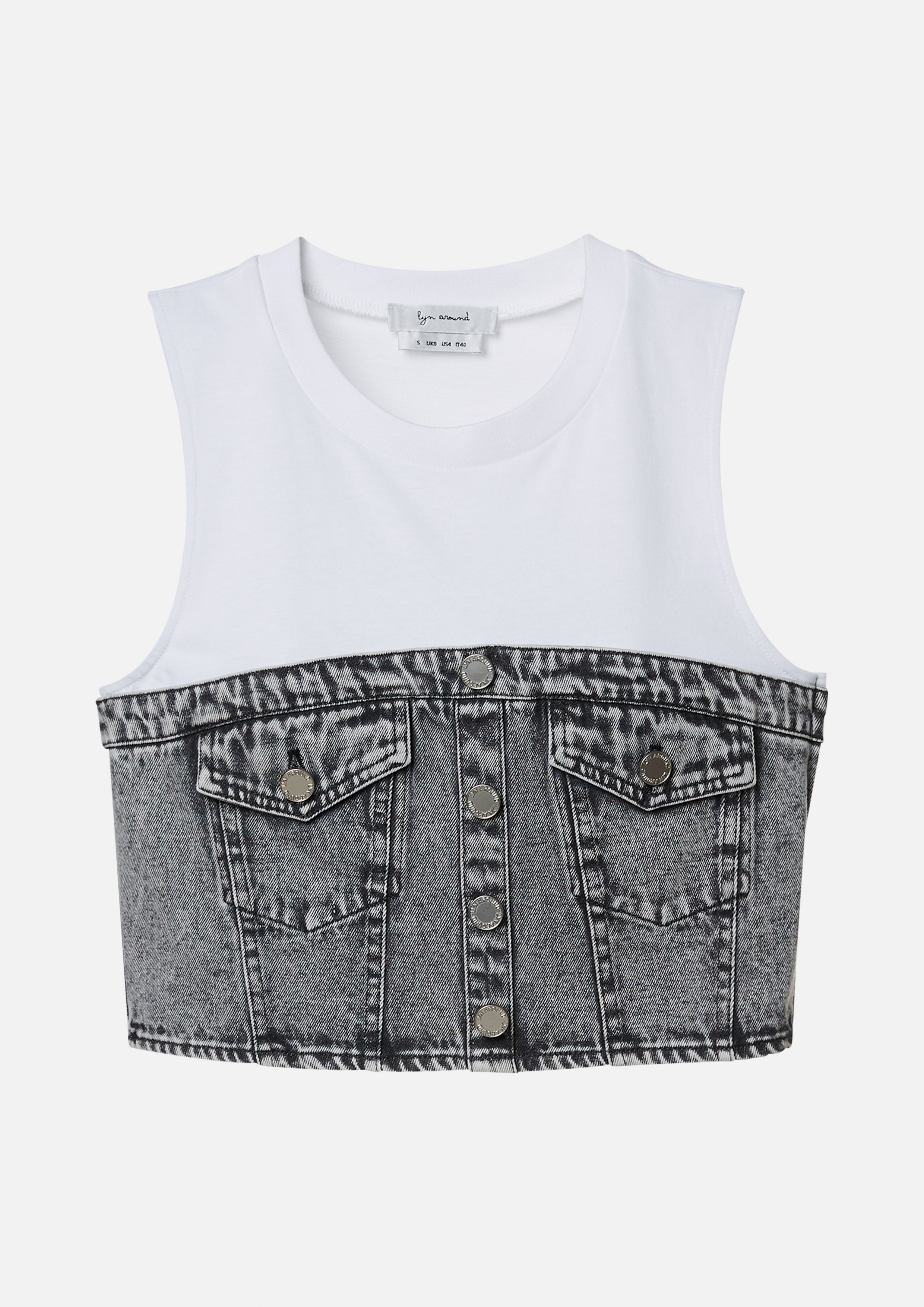 เสื้อกล้าม ทรงครอป เลเยอร์ผ้ายีนส์ Girls Just Wanna Have Sun