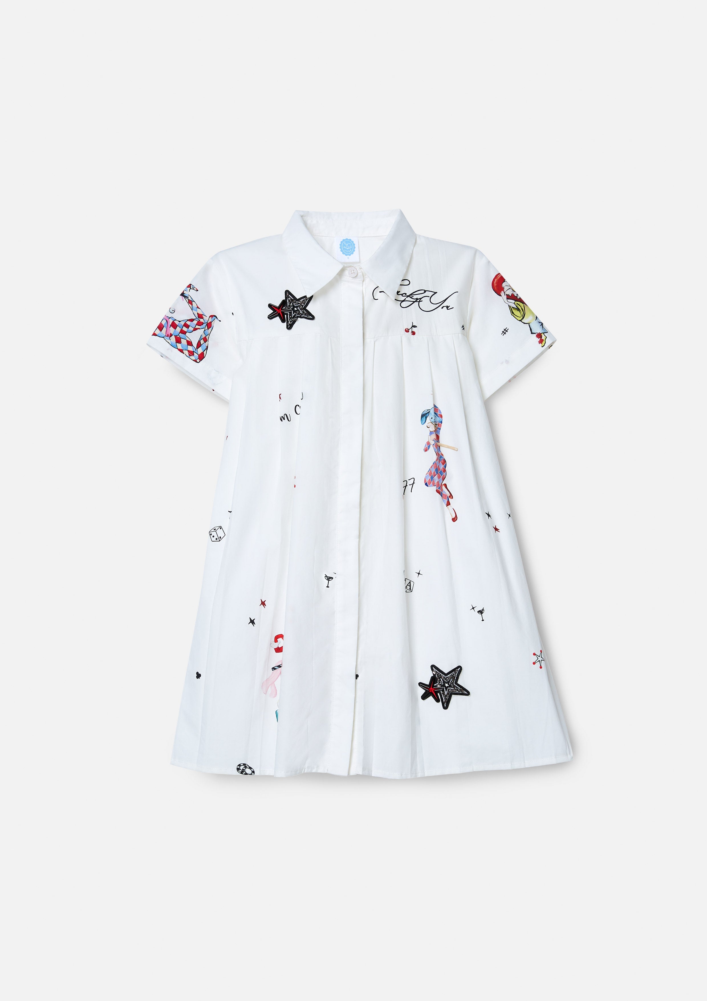 Print Short Sleeve Dress Property of Jolly