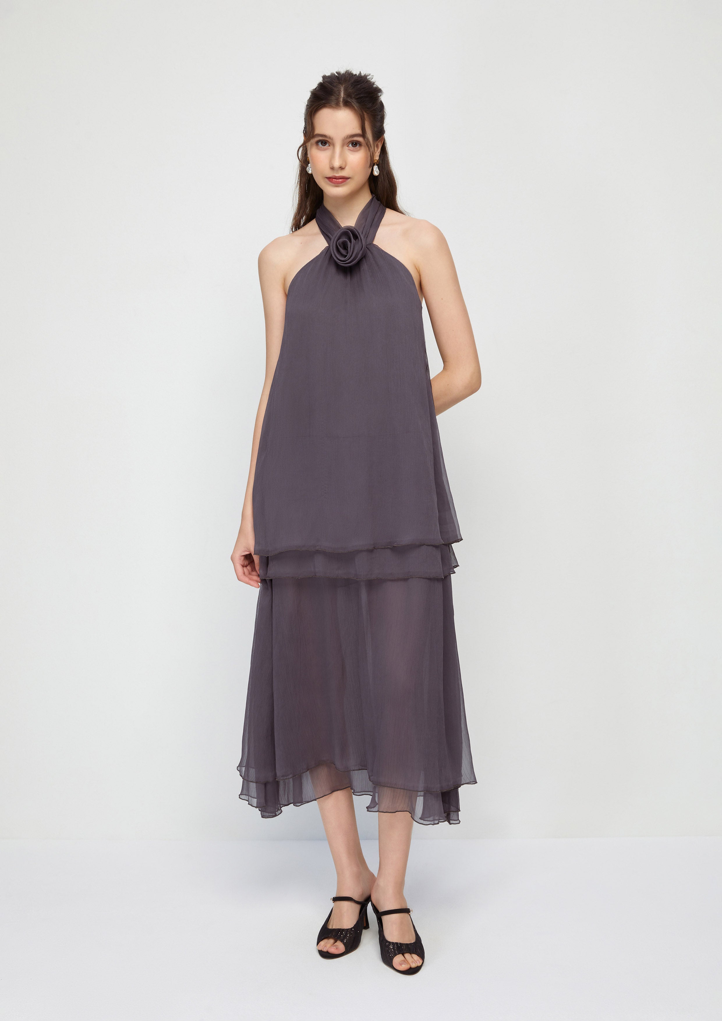 Halter Sheer Ruffle Skirt BOND to BE