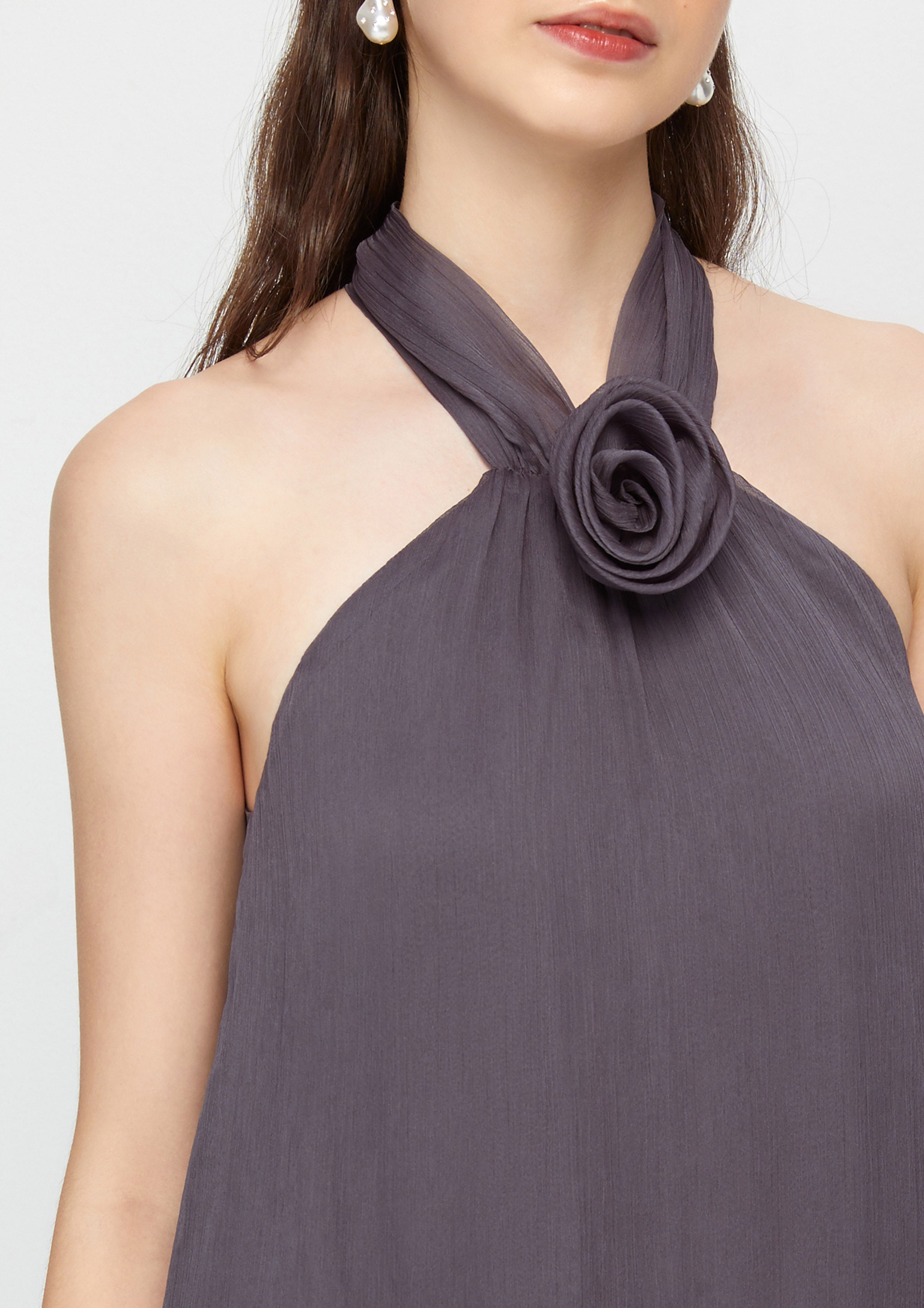 Halter Sheer Ruffle Skirt BOND to BE