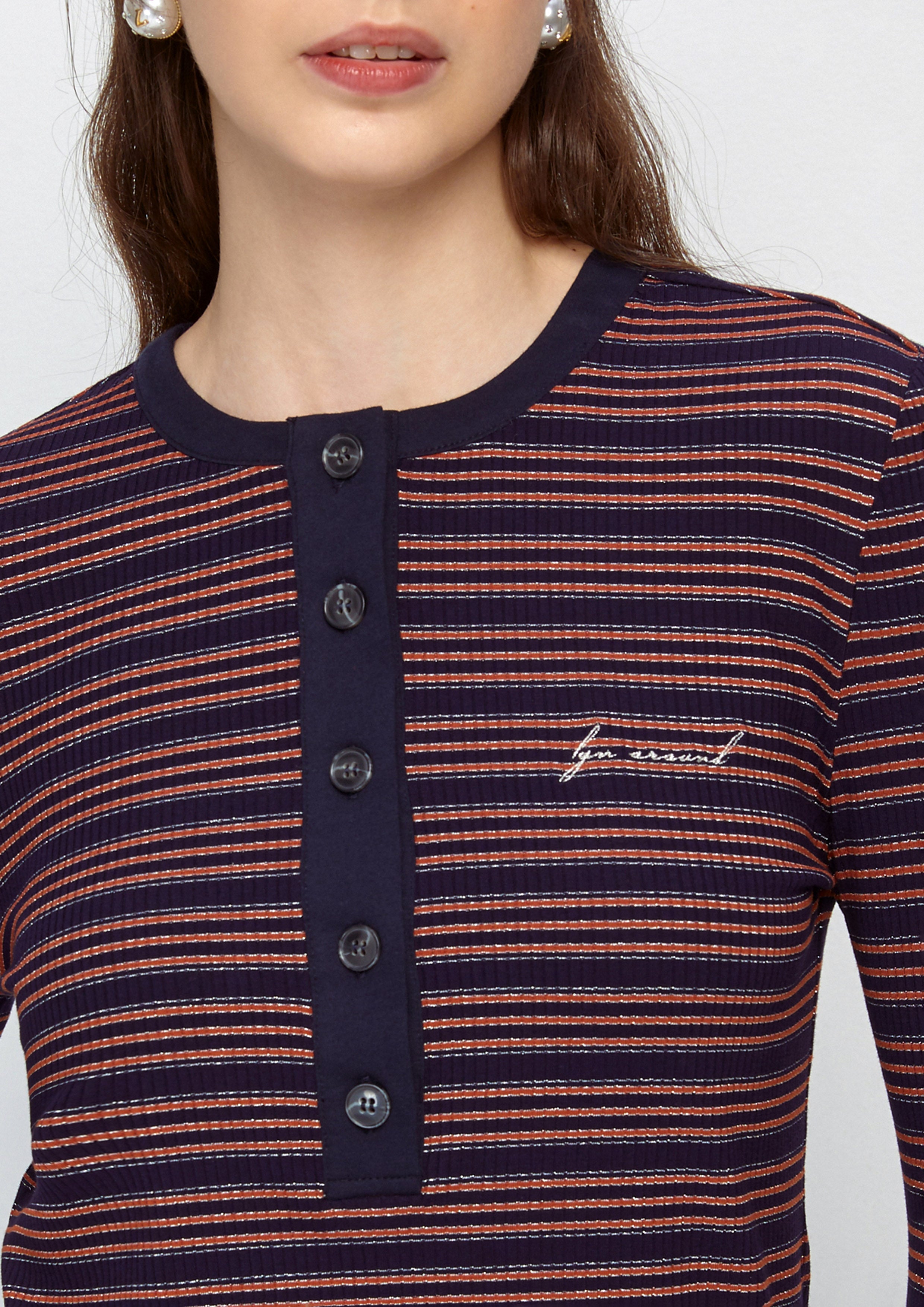 เสื้อแขนยาวลายทาง คอลเลกชัน Cat Gambit