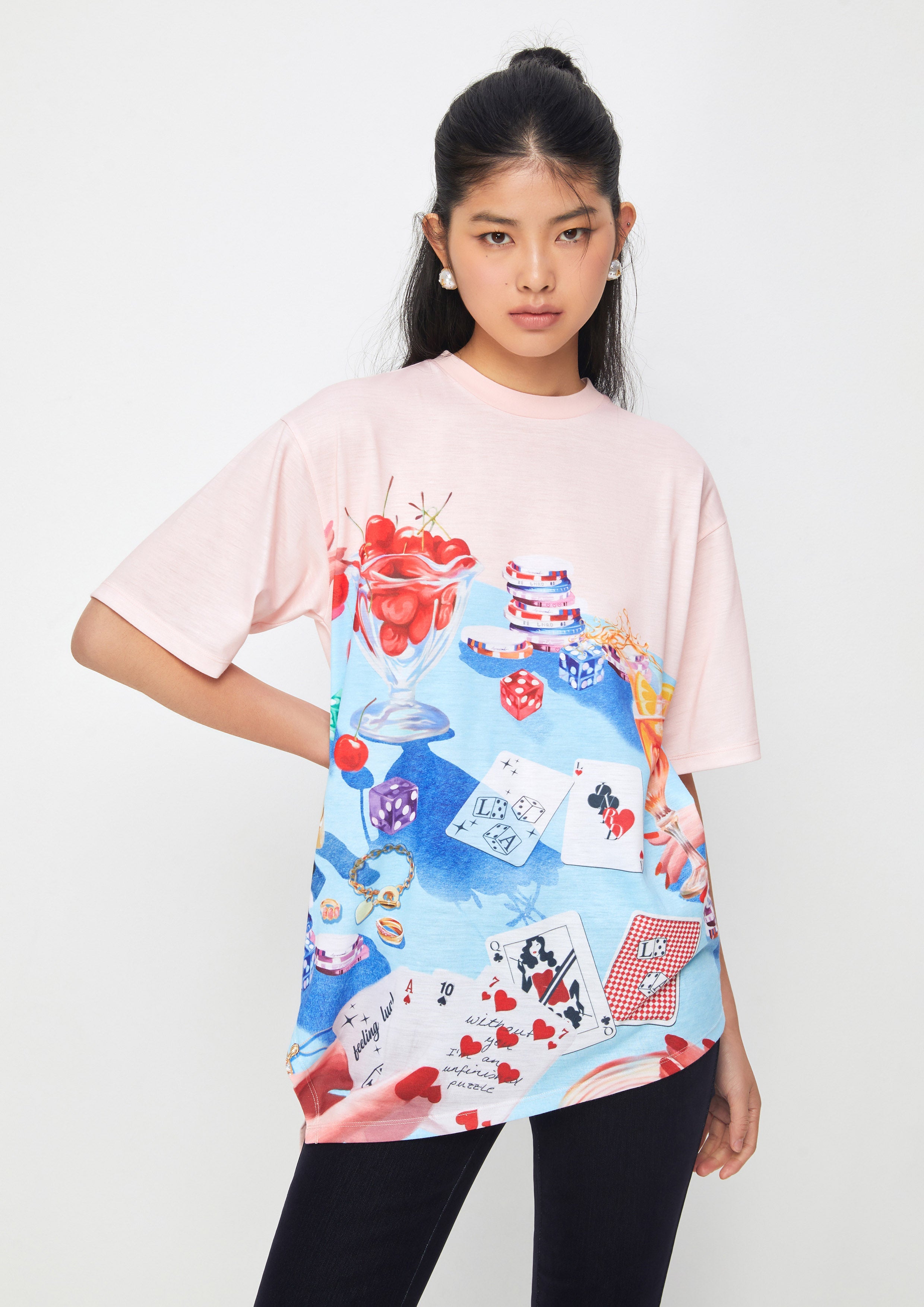เสื้อยืดแขนสั้นชายเสื้อสามเหลี่ยม คอลเลกชัน Crisp Croupier