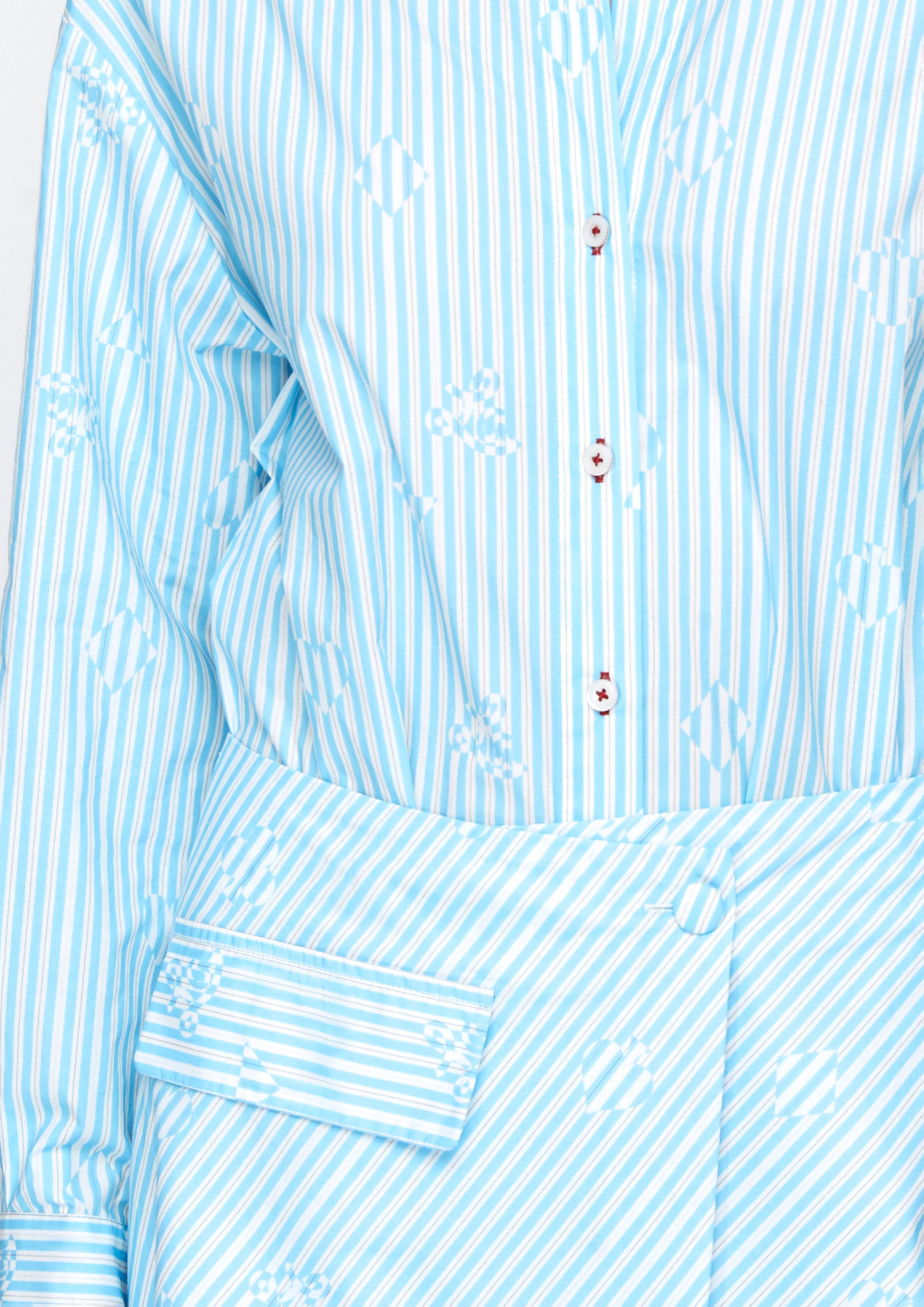 Stripe Long Shirt With Mini Skirt Set Property of Jolly