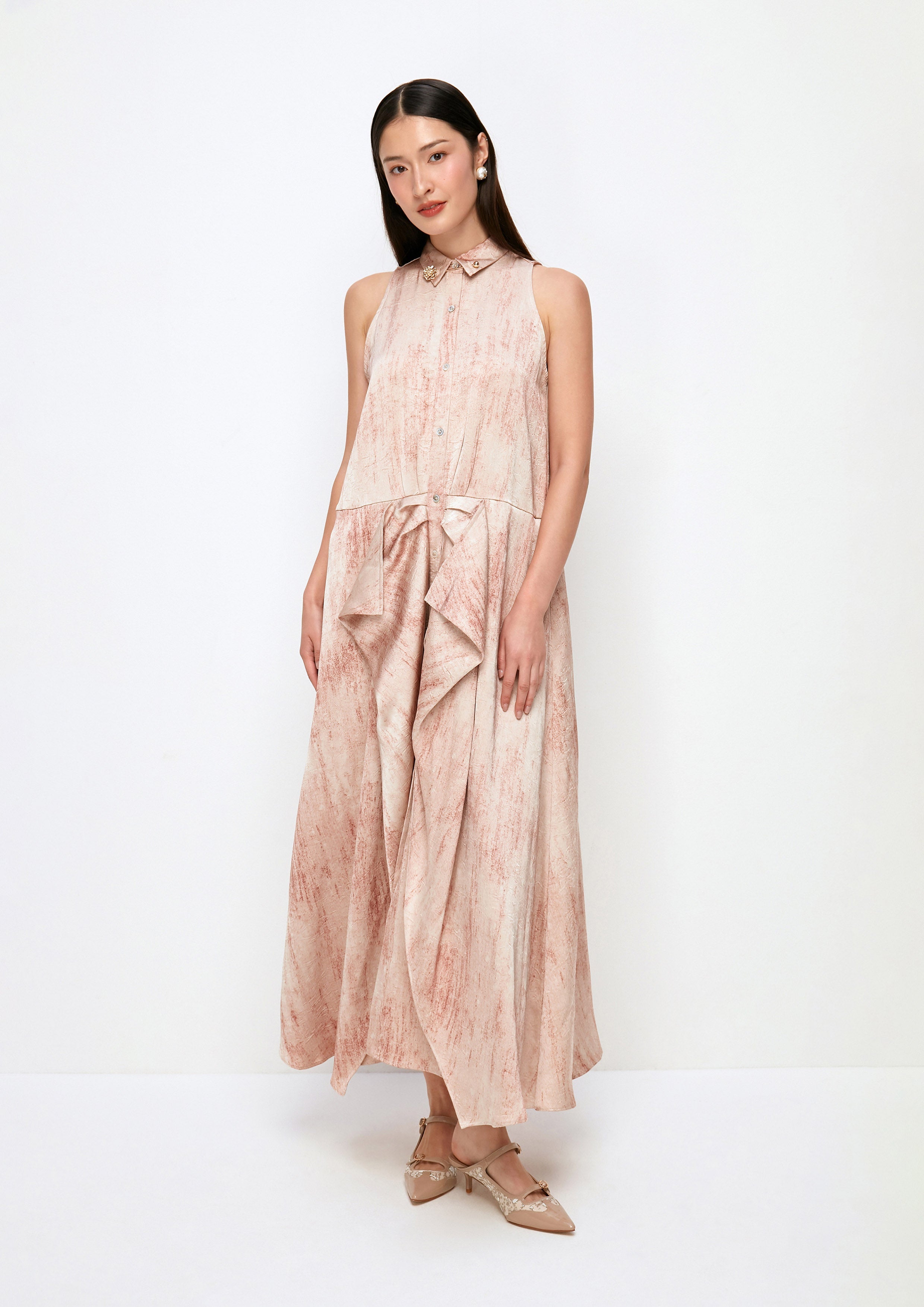 Front Frill Skirt Sleeveless Dress BOND to BE