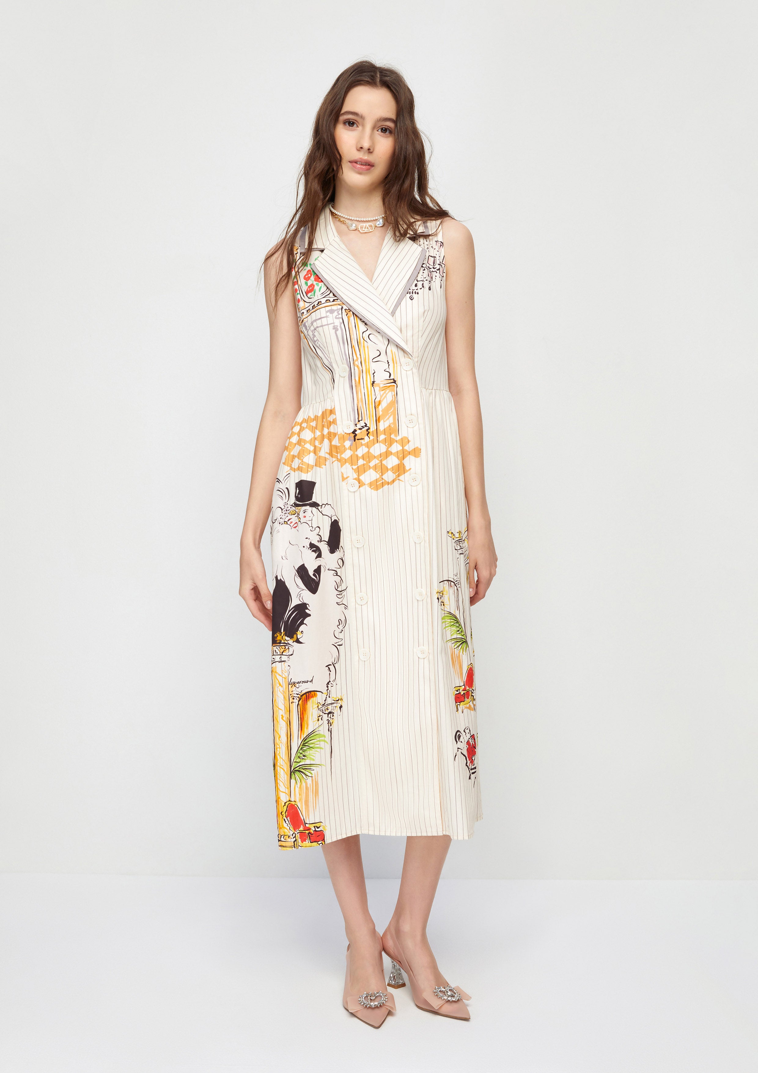 Print Stripe Tailor Dress The Secret Agent