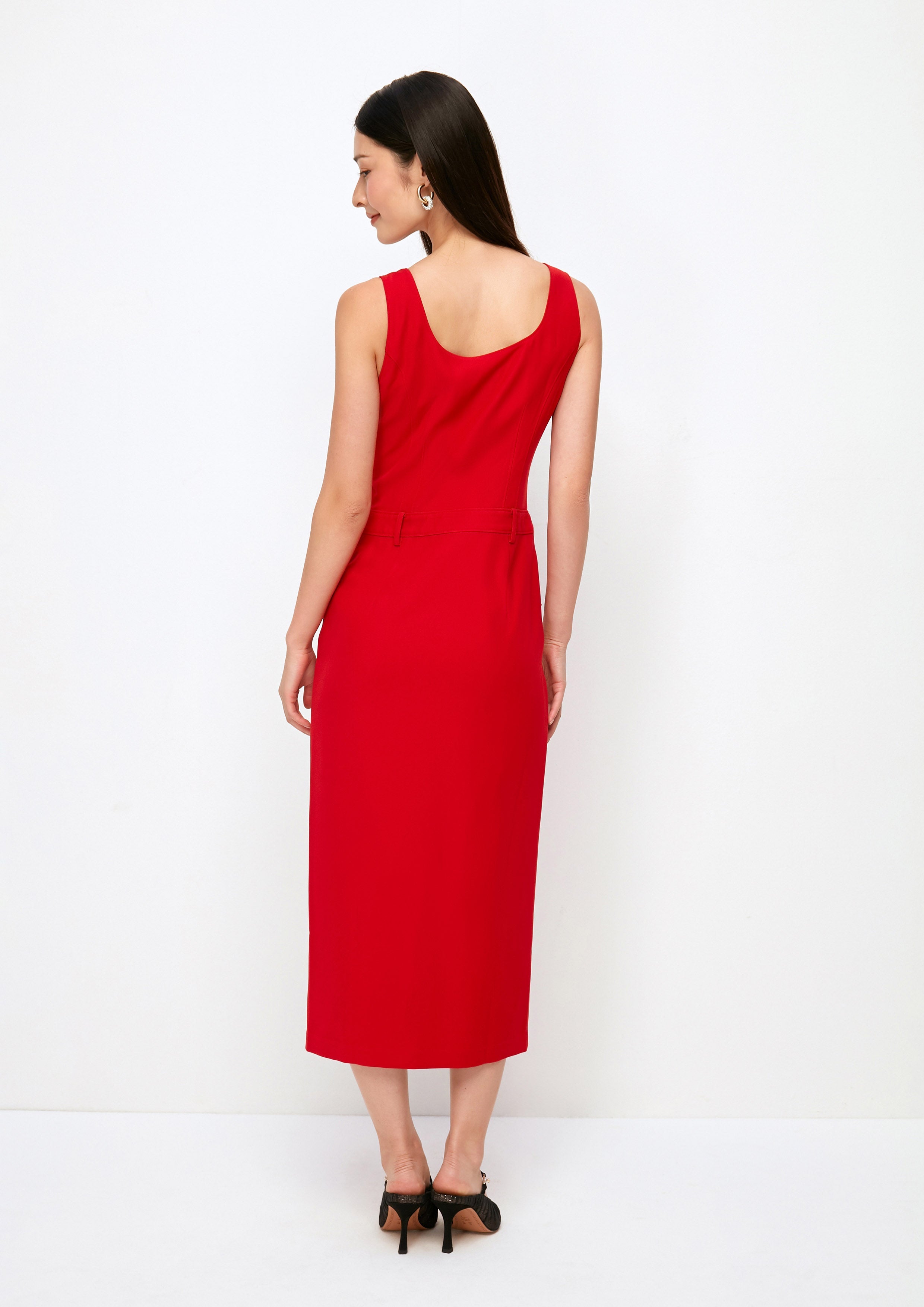 Front Slit Midi Dress The Secret Agent