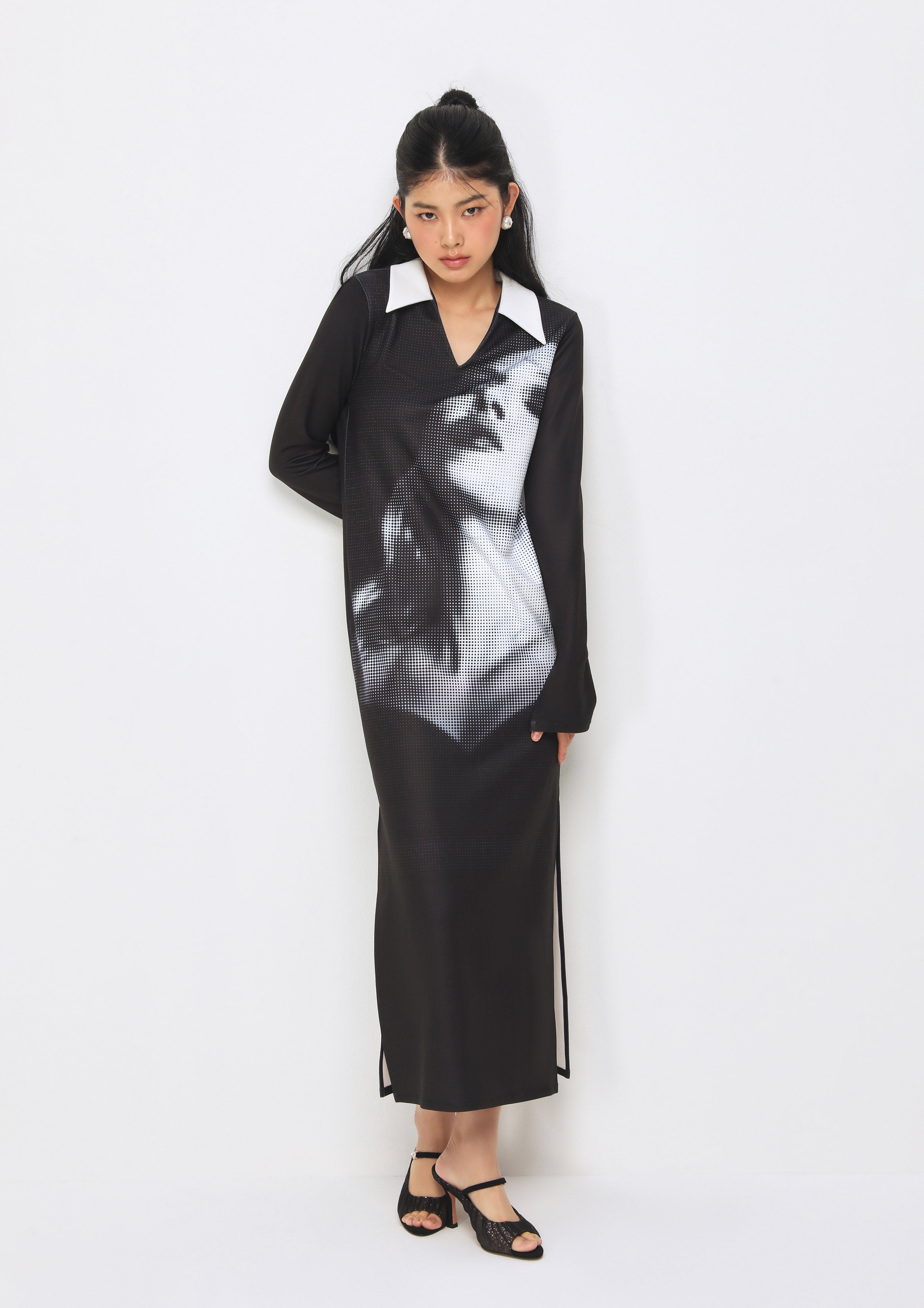 Print Long Sleeve Dress The Secret Agent